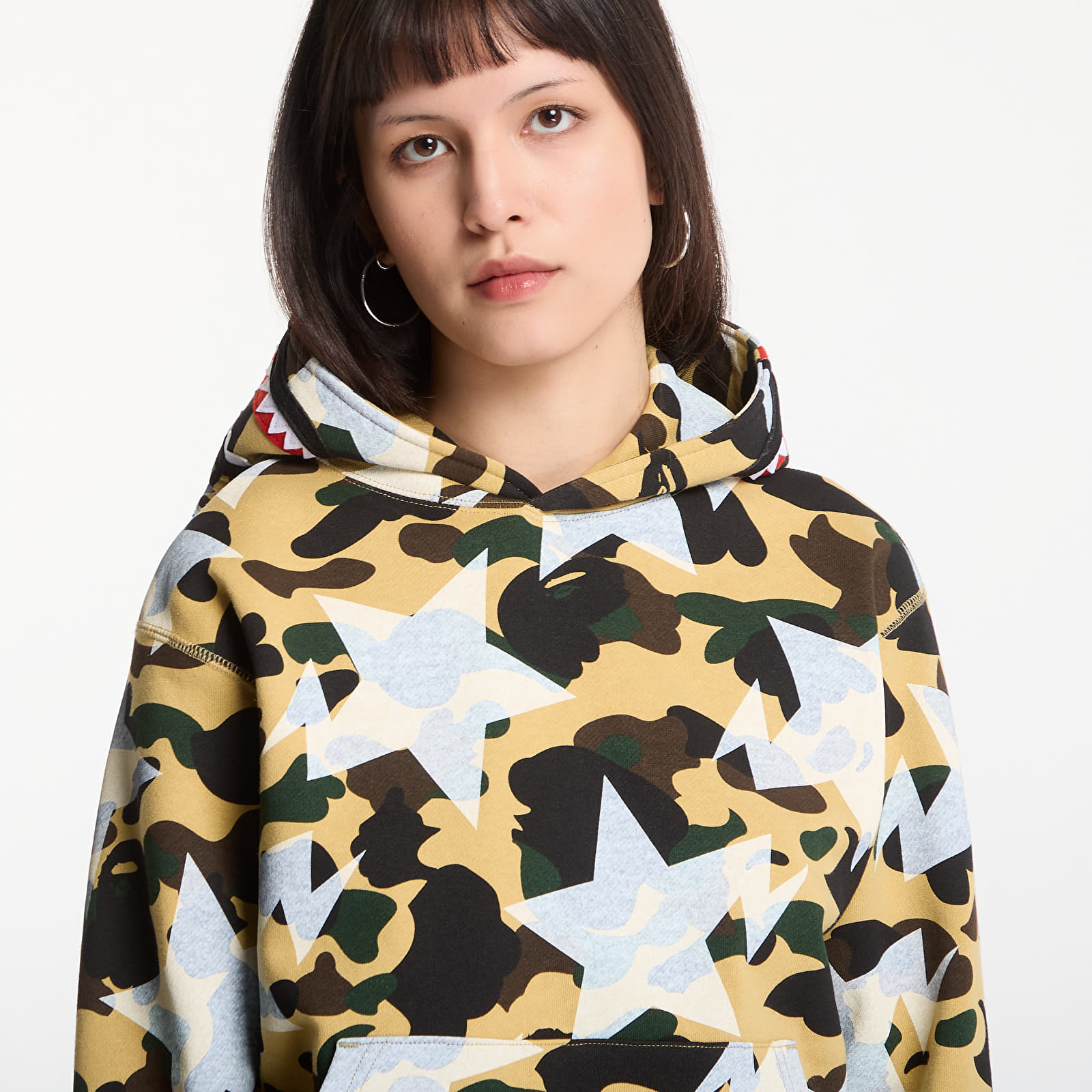 Hoodies and sweatshirts  A BATHING APE Sta Over Print 1st Camo Shark Cropped Fi Yellow UNISEX