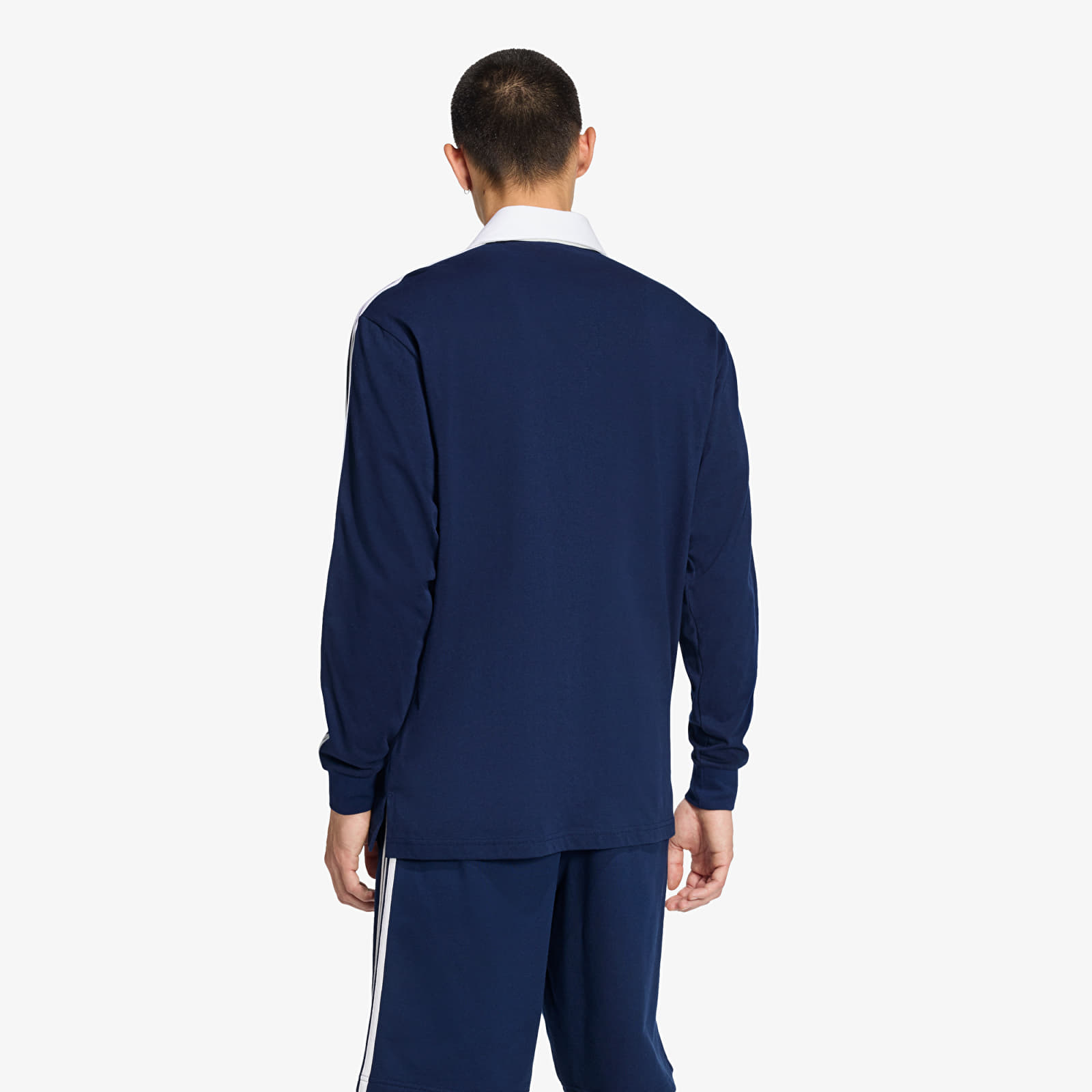 T-shirts för män adidas 3-Stripes Rugby Longsleeve Polo Night Indigo