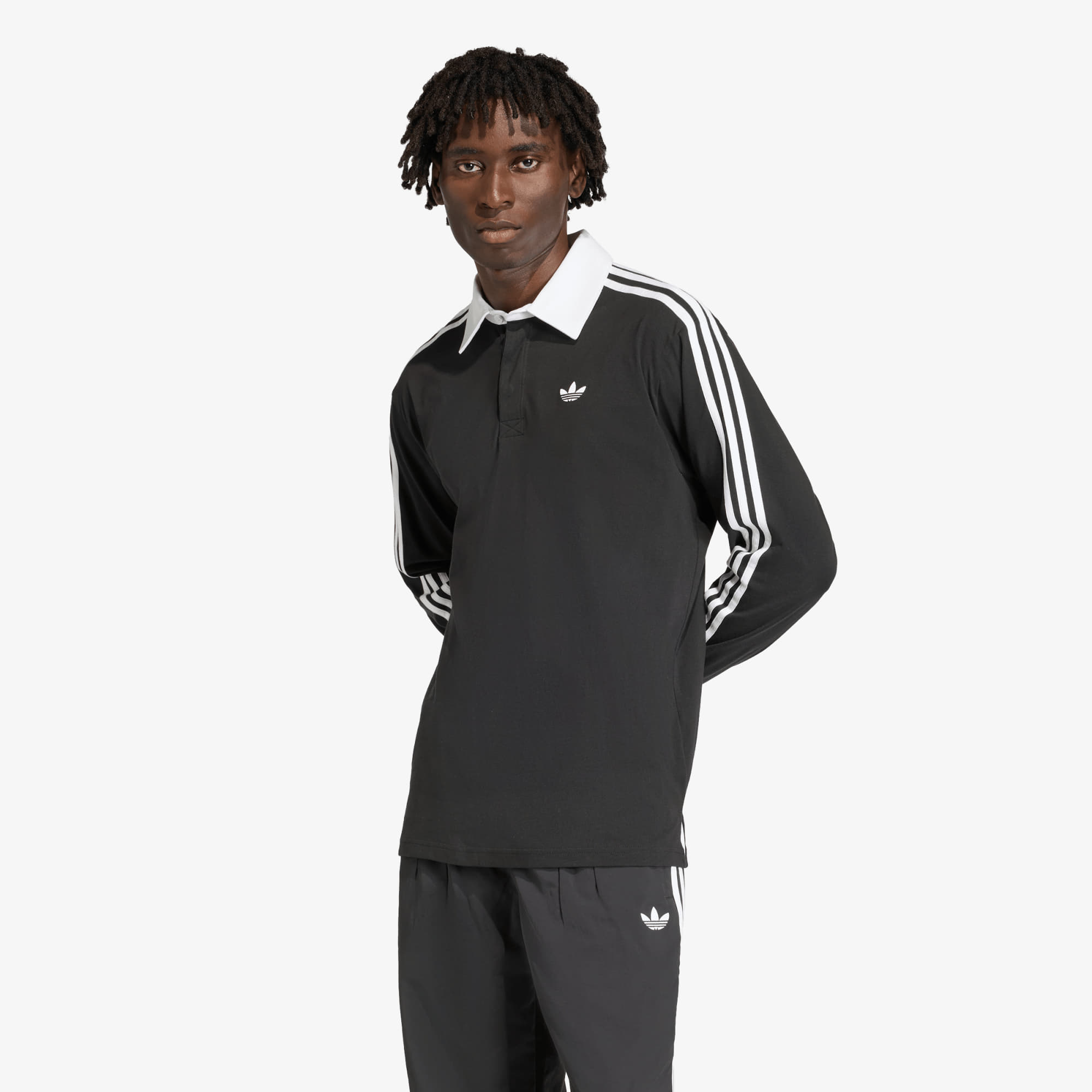 Тениска adidas x Oasis 3-Stripes Rugby Longsleeve Polo Black XL