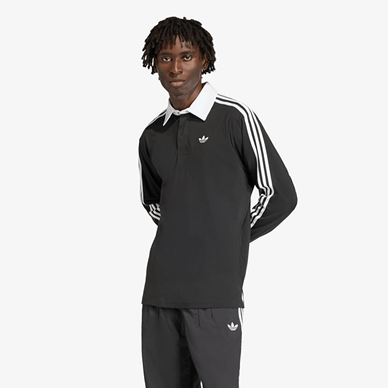 Tričko adidas x Oasis 3-Stripes Rugby Longsleeve Polo Black