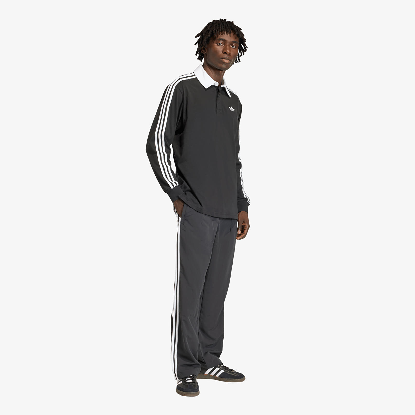 Men's T-shirts adidas x Oasis 3-Stripes Rugby Longsleeve Polo Black
