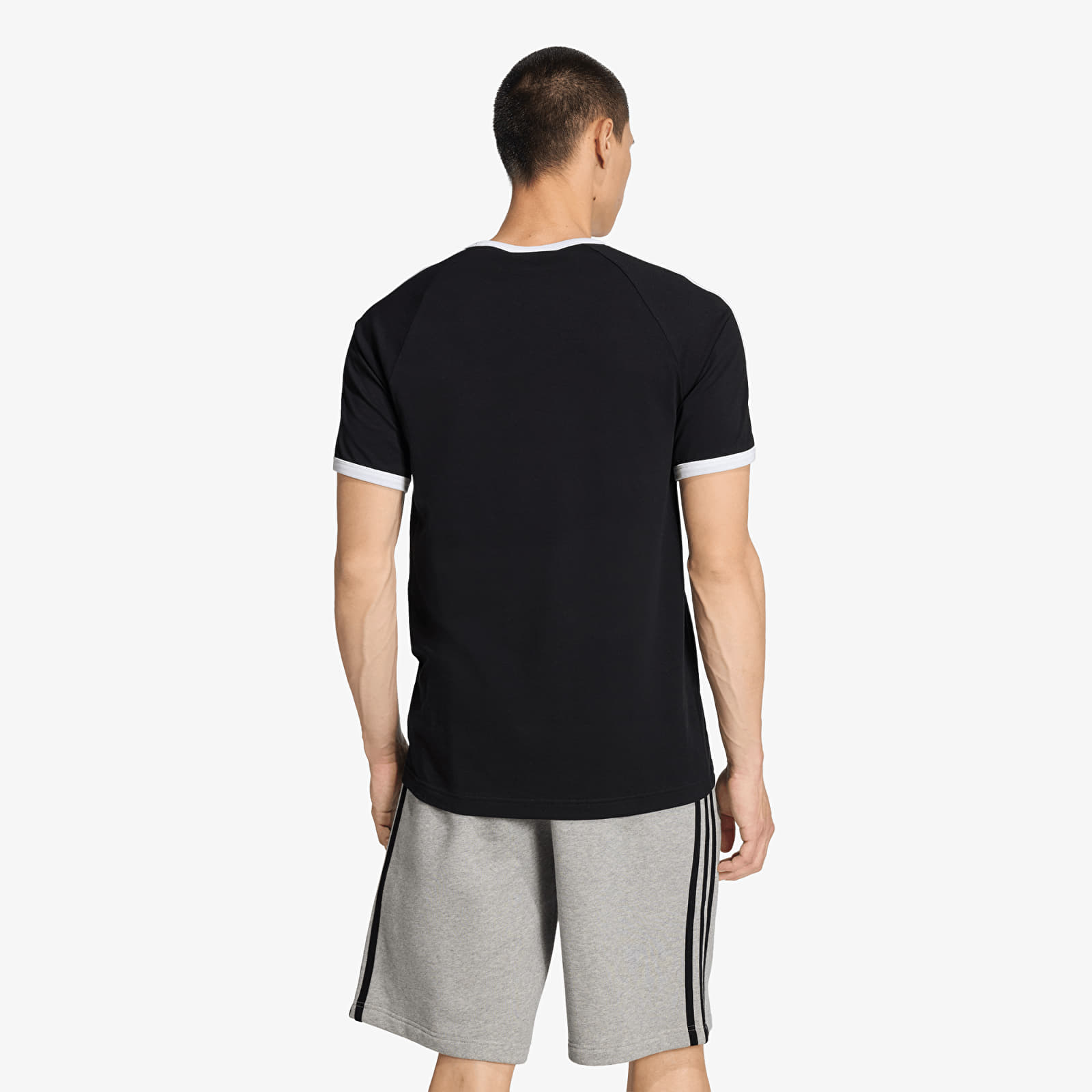 Heren T-shirts adidas 3-Stripes Slim Ringer T-Shirt Black