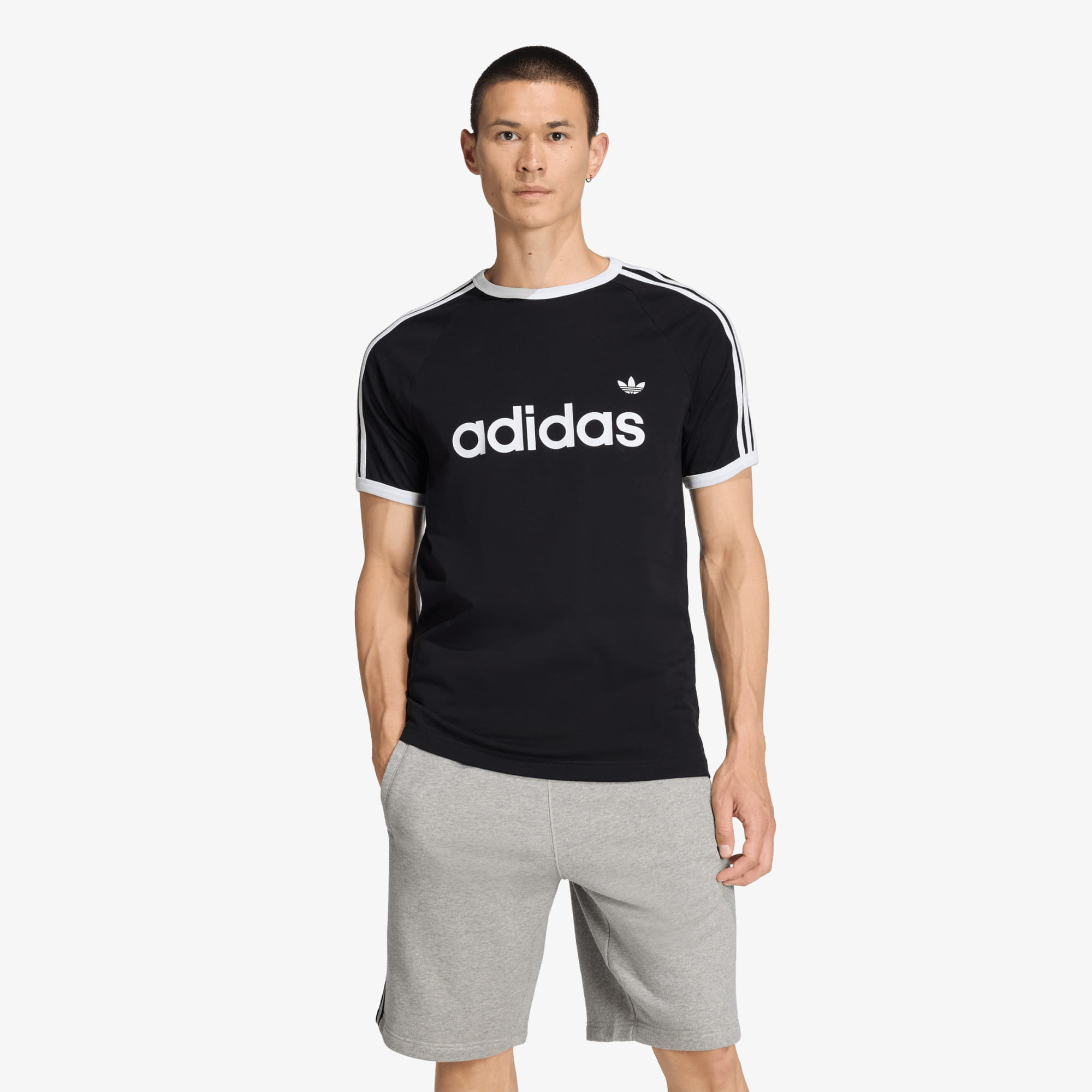 Тениска adidas 3-Stripes Slim Ringer T-Shirt Black L