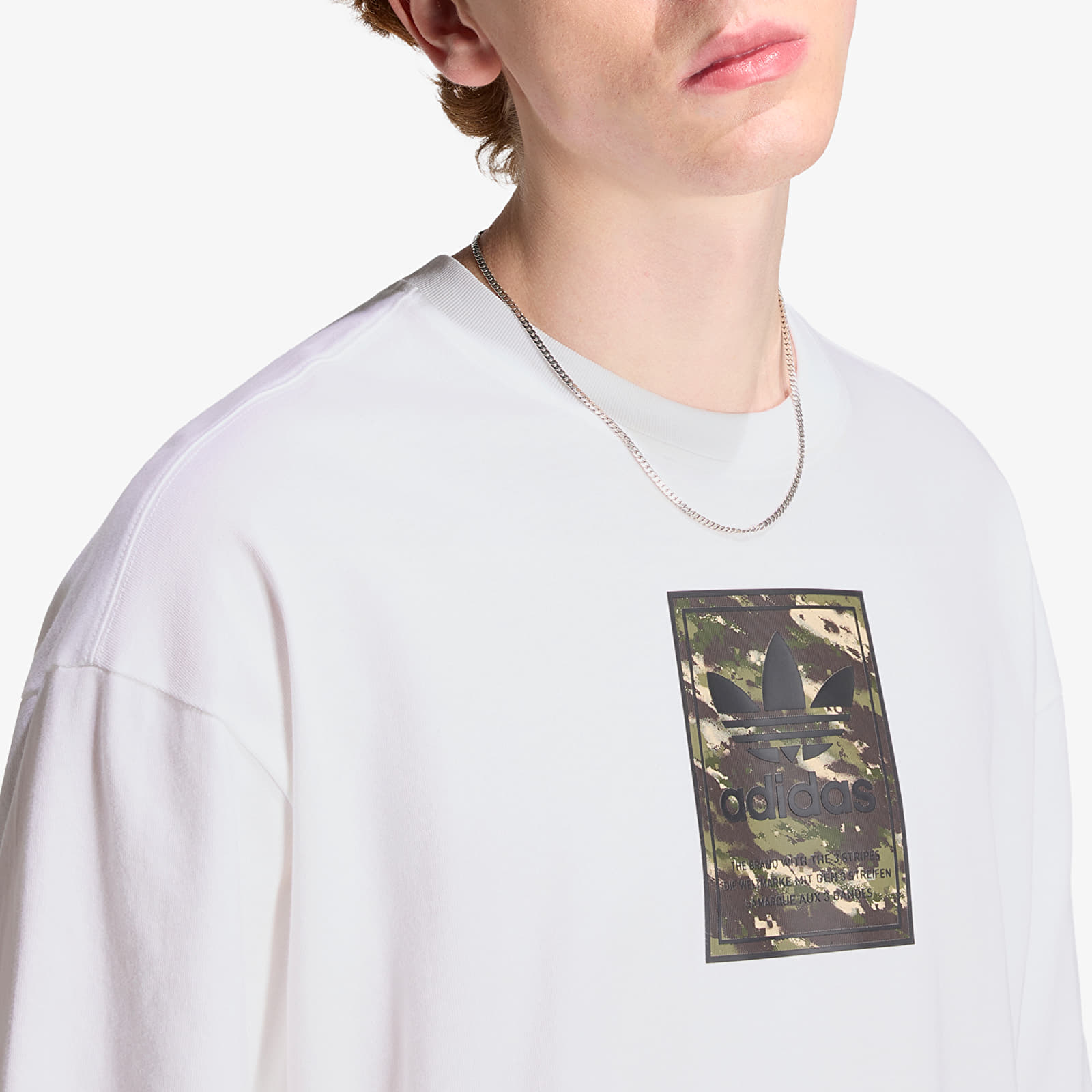 T-shirts de homem adidas Camo Tee Tongue Label White