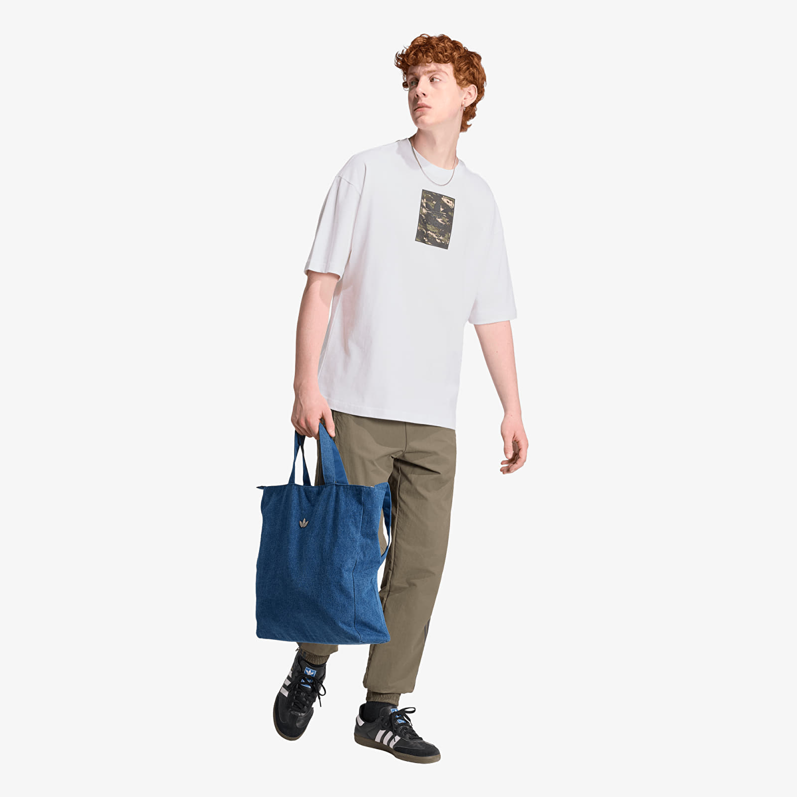 T-shirts de homem adidas Camo Tee Tongue Label White