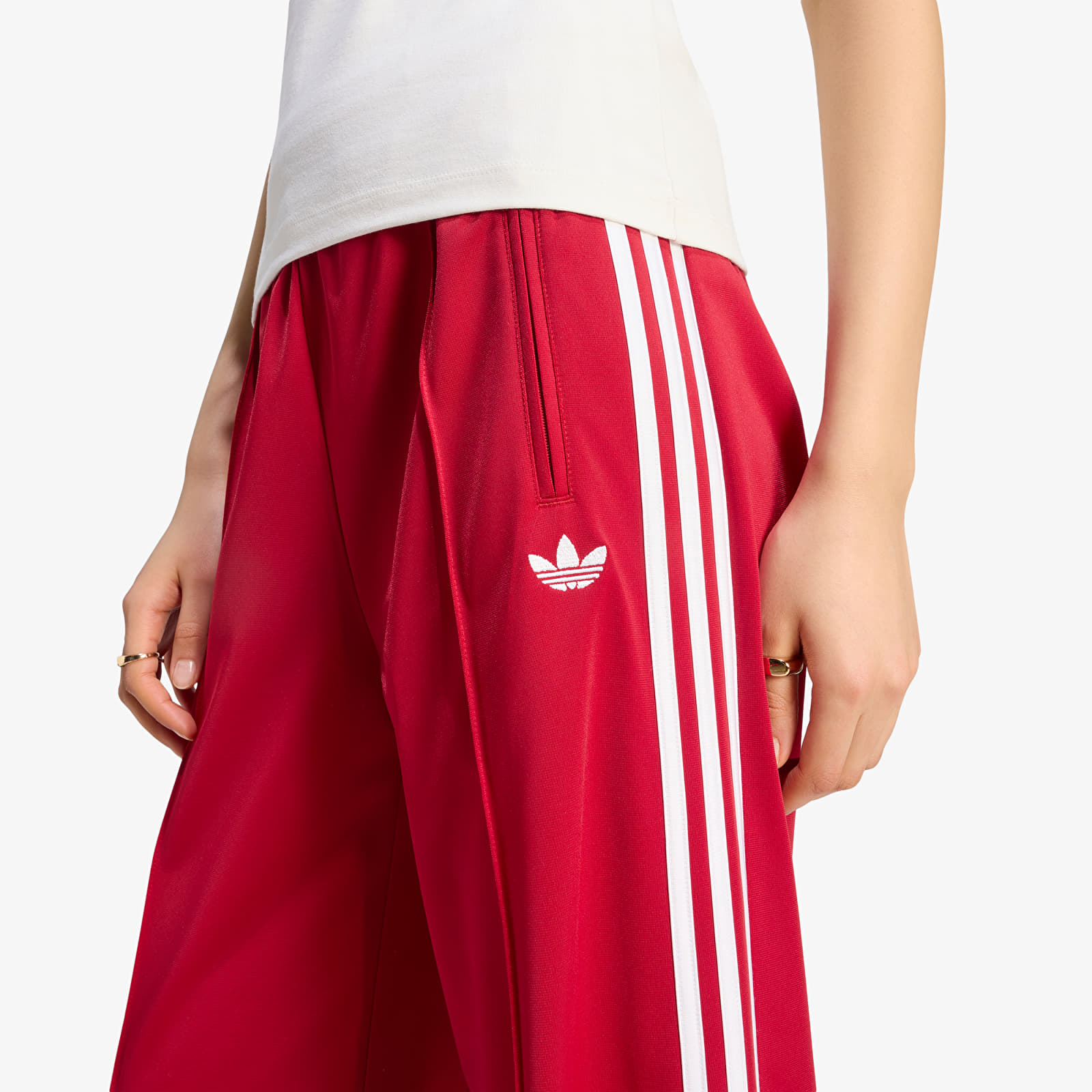 Pantalons femme adidas Firebird Loose Track Tracksuit Bottoms Team Victory Red/ White