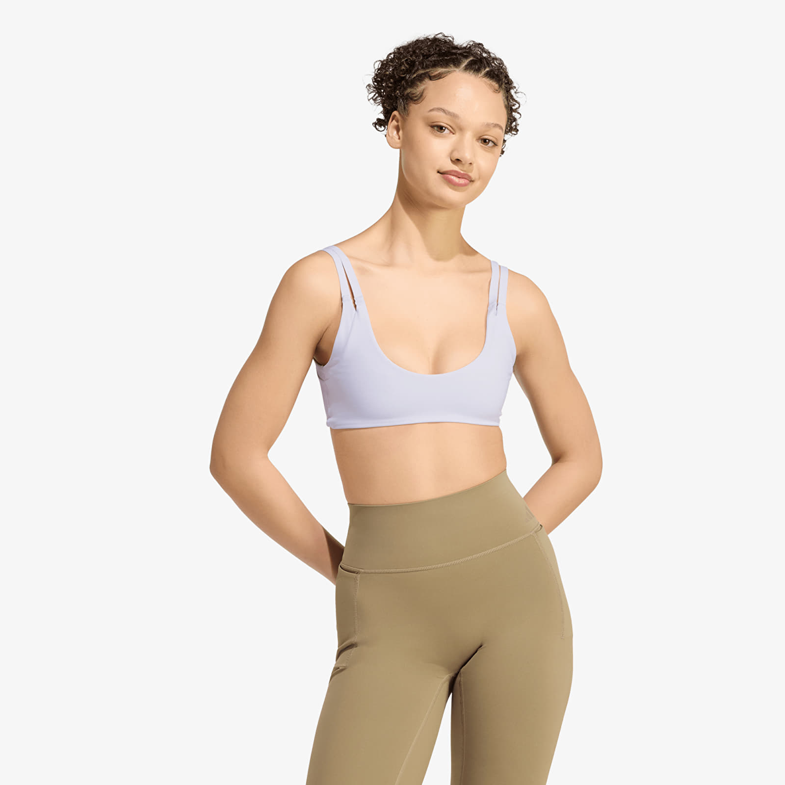 Women's bras adidas Optimé Workout Reversible Twist Light Support Bra Frozen Purple