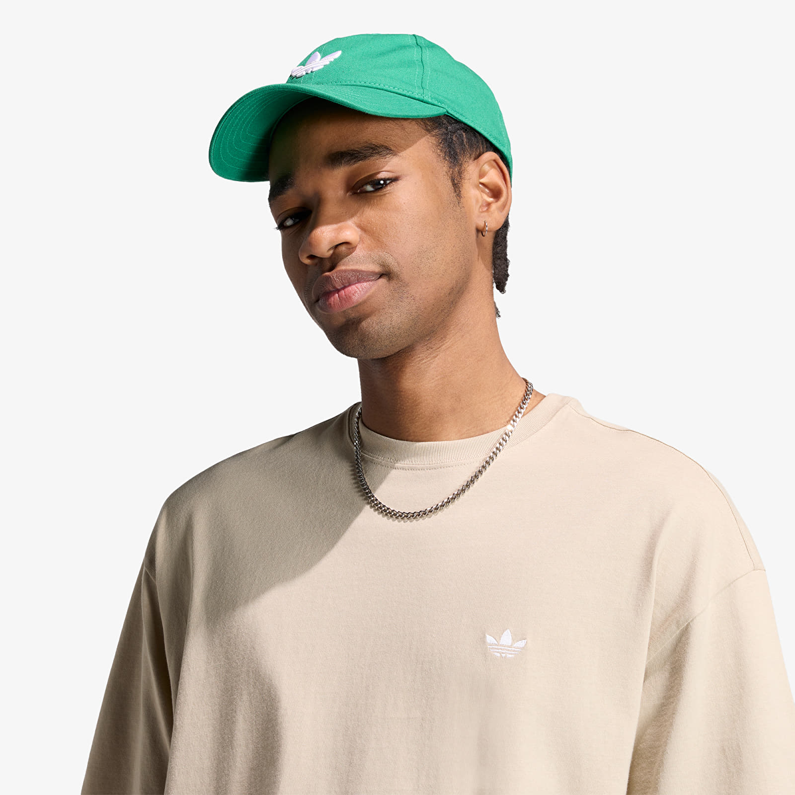 Чоловічі футболки adidas Trefoil Essentials Loose Dropped Shoulder T-Shirt Khaki Three