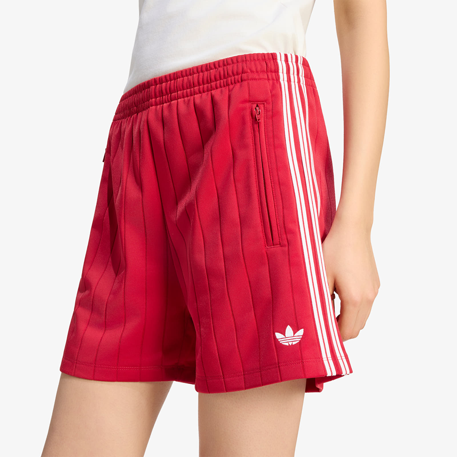 Shorts femme adidas Pinstripe Firebird Shorts Team Victory Red/ White/ Team Victory Red