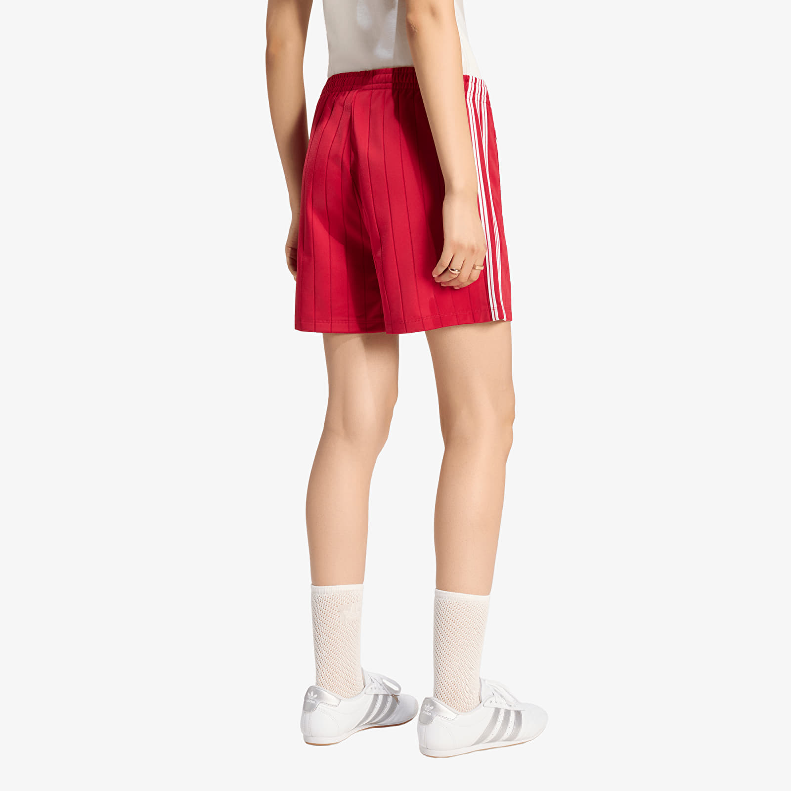 Shorts femme adidas Pinstripe Firebird Shorts Team Victory Red/ White/ Team Victory Red