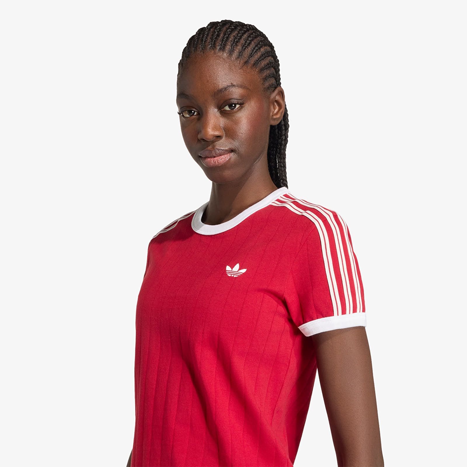 Жіночі футболки adidas Pinstripe Short Sleeve Slim Tee Team Victory Red/ White/ Team Victory Red