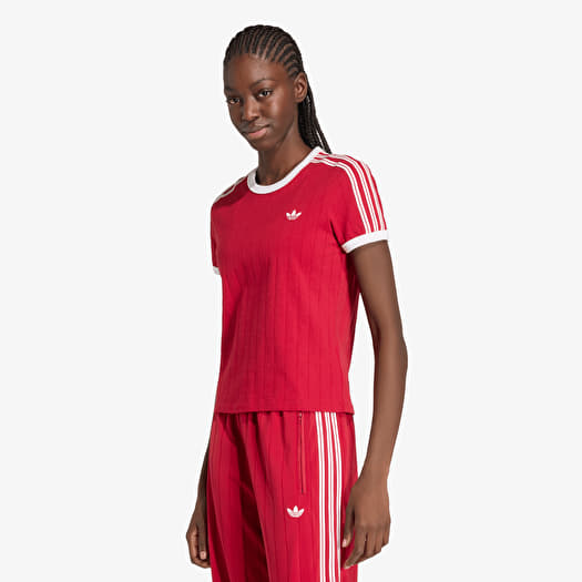 T-shirt adidas Pinstripe Short Sleeve Slim Tee Team Victory Red/ White/ Team Victory Red