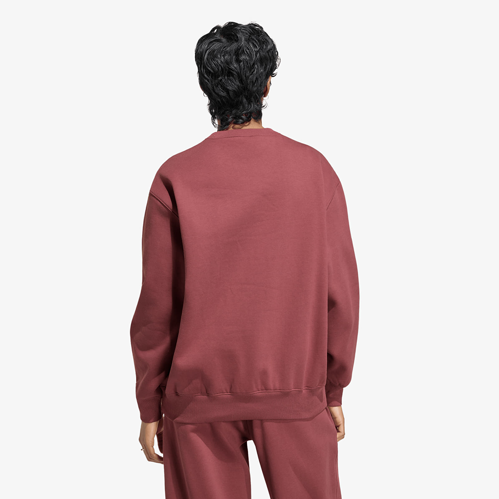 Sweats à capuche femme adidas Essentials Crew Long Fleece Sweatshirt Quiet Crimson