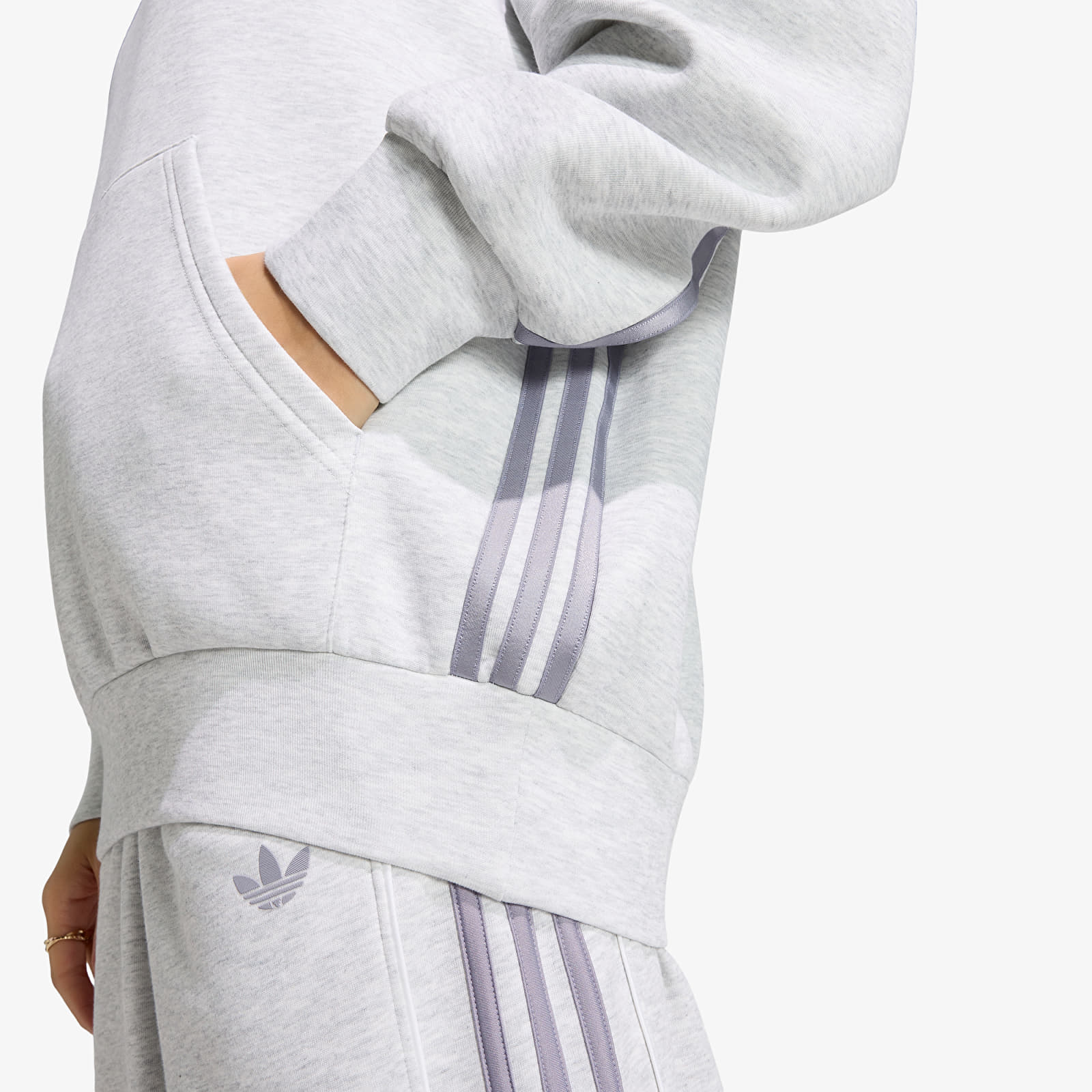 Women's hoodies adidas Spacer Hoodie Light Grey Heather/ Reflective Silver/ Lgh Solid Grey