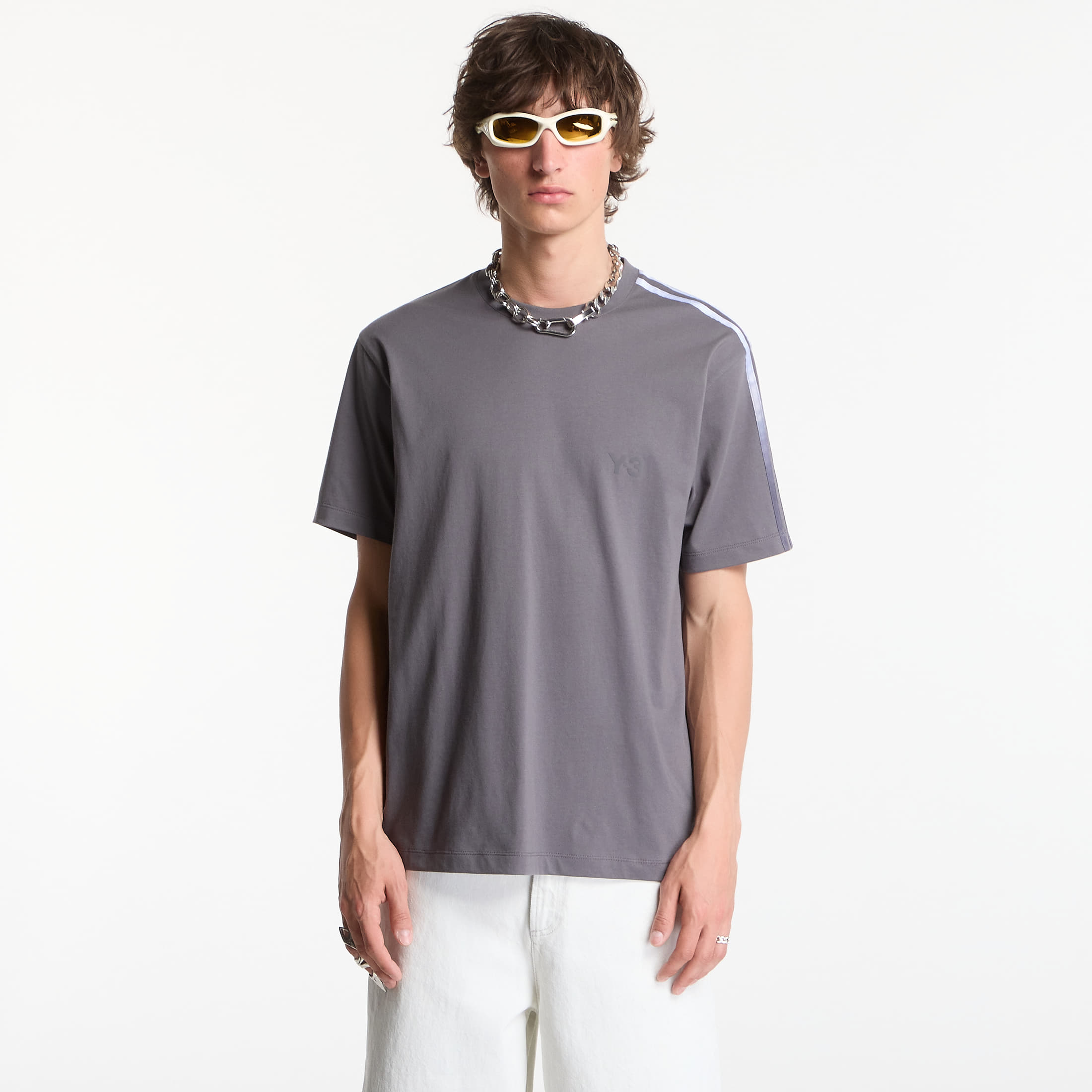 Tricou Y-3 Gradient Stripes Short Sleeve T-Shirt Grey Five L