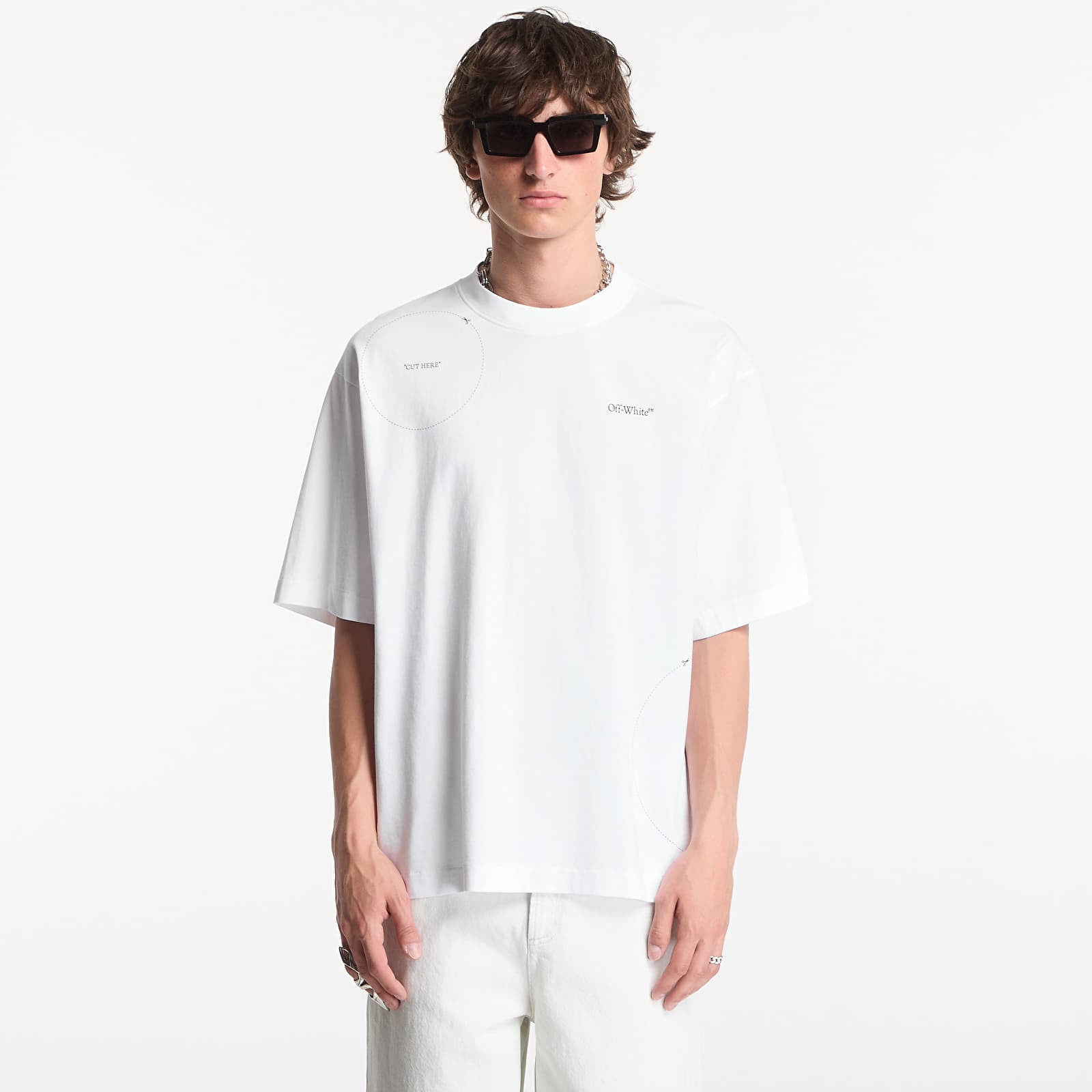 T-paidat Off-White Cut Here Skate Tee UNISEX White-Black