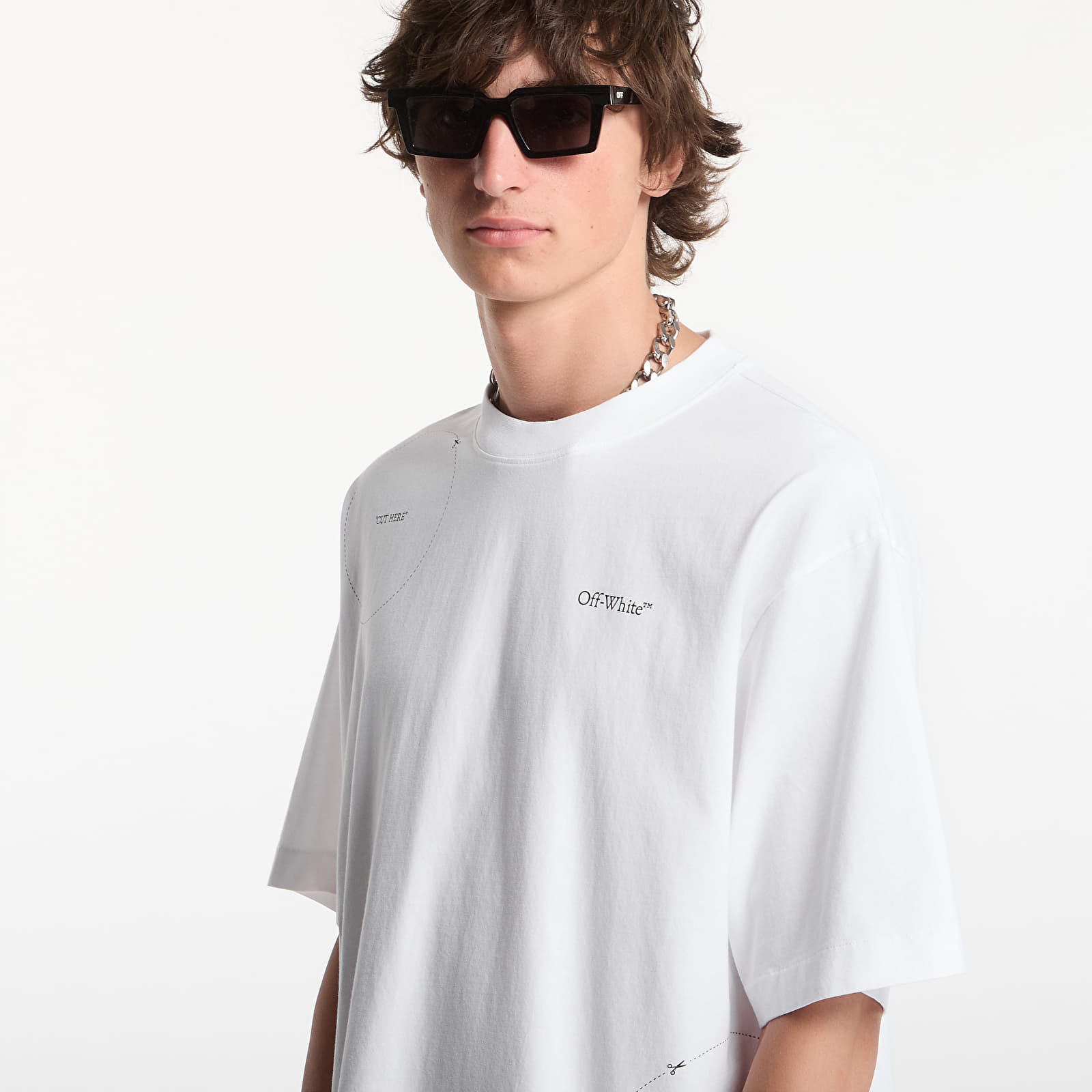 T-paidat Off-White Cut Here Skate Tee UNISEX White-Black