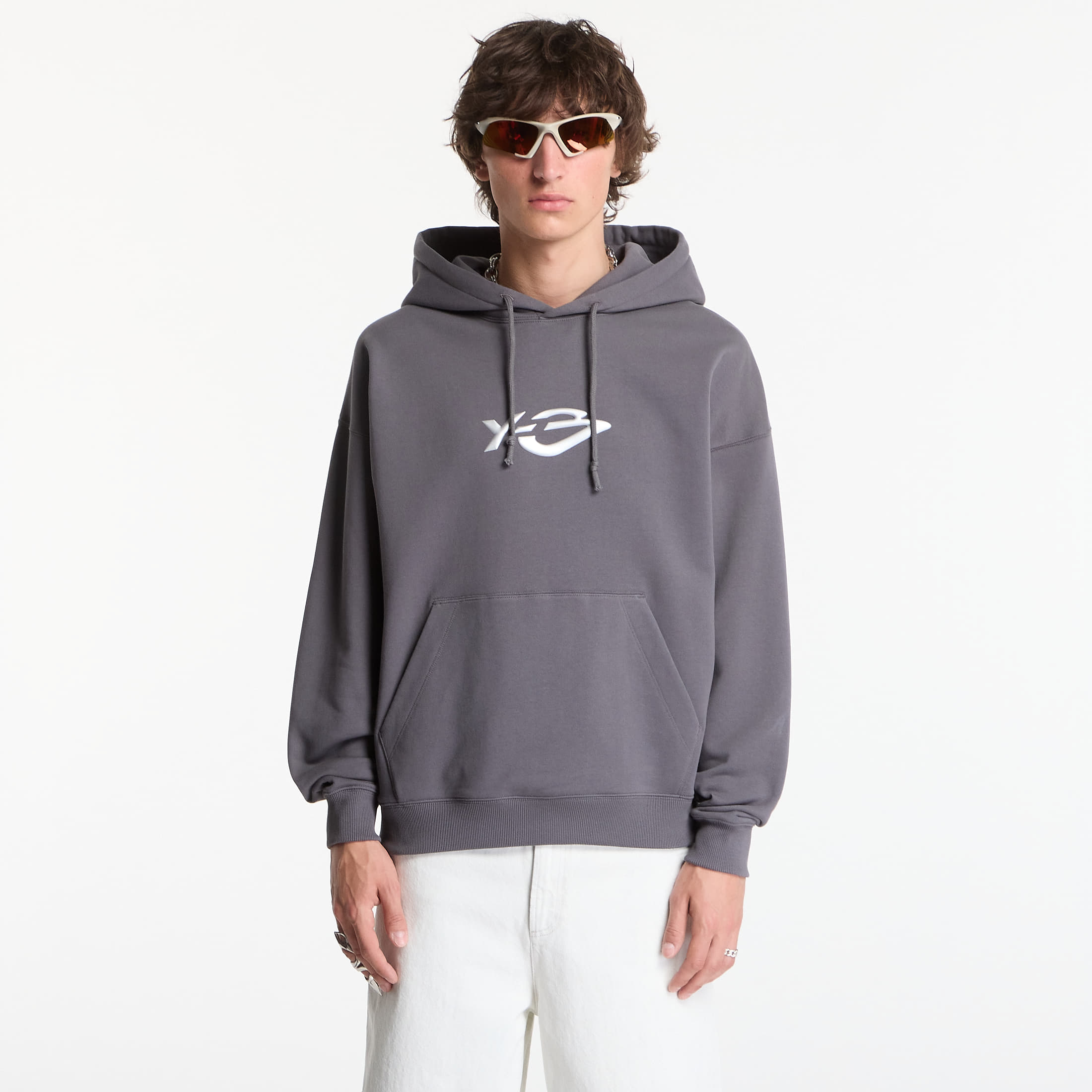 Sweatshirt Y-3 French Terry Liquid Logo Hoodie UNISEX Grey Five XS