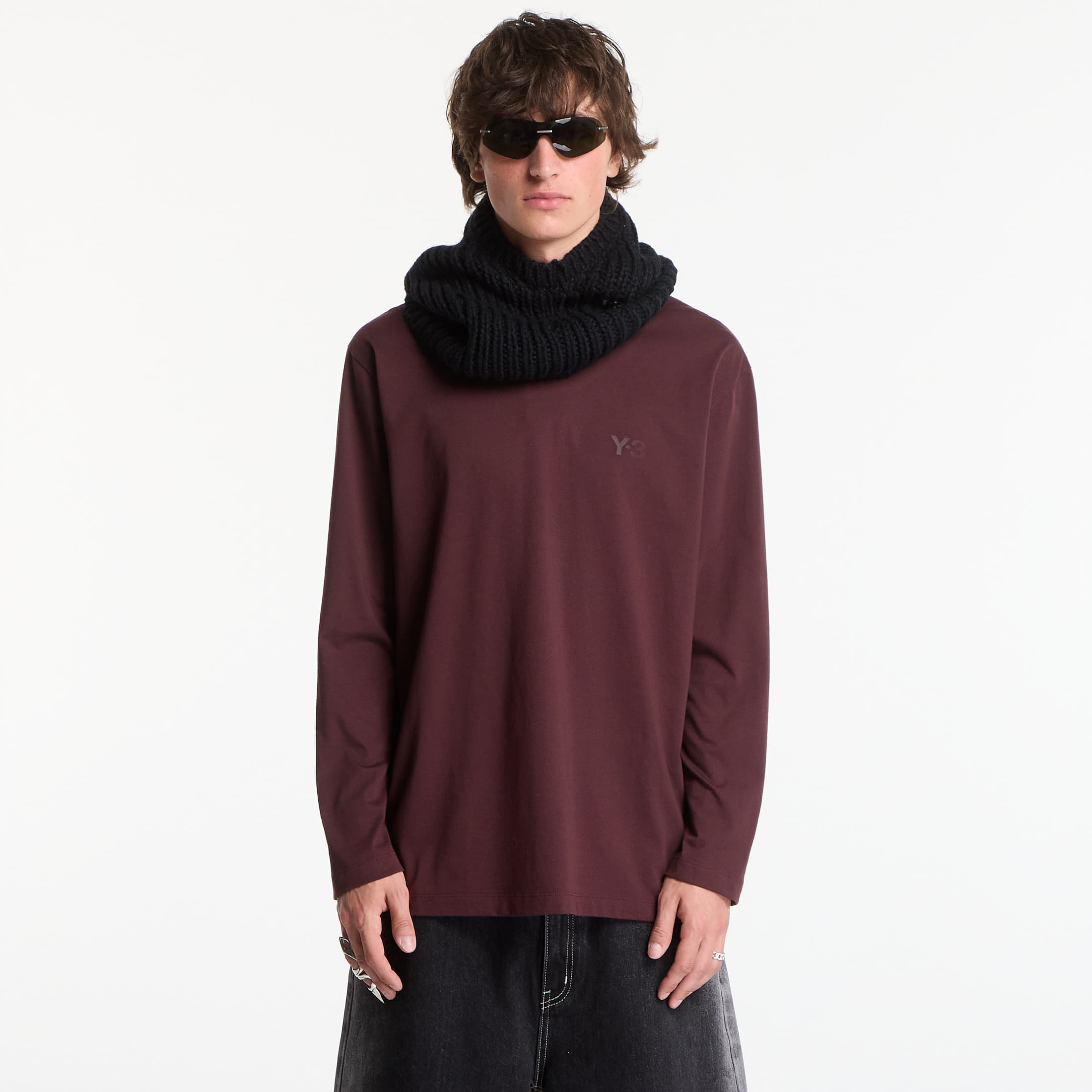 Tricou Y-3 Logo Long Sleeve Long-Sleeve Top UNISEX Night Red XS
