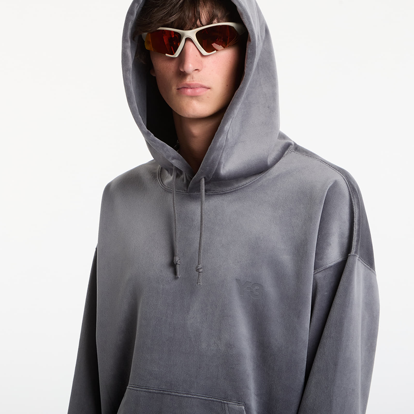 Men's hoodies Y-3 Velvet Corduroy Hoodie UNISEX Grey Five