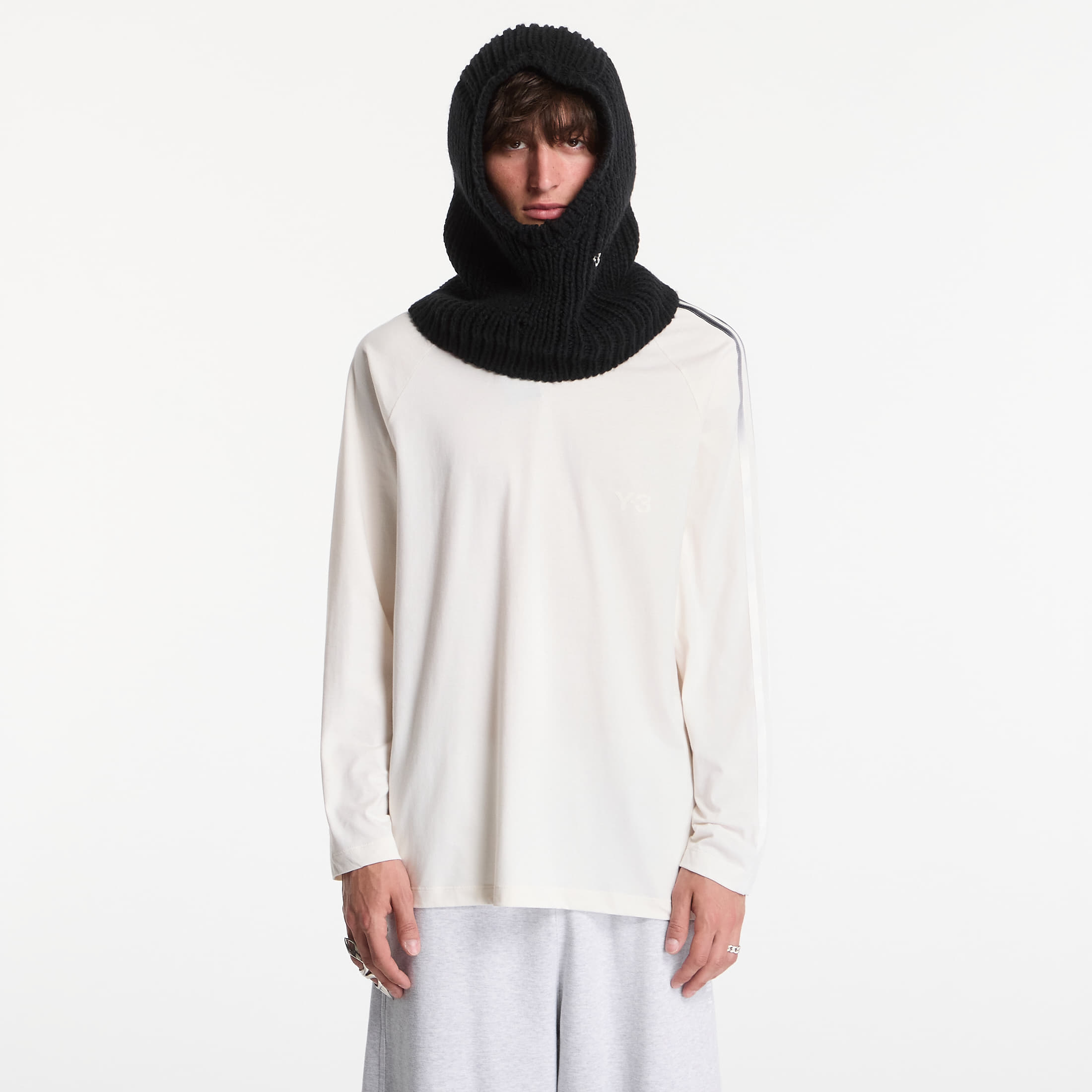Majice Y-3 Oversized Gradient Stripes Long Sleeve T-Shirt UNISEX Chalk White XS