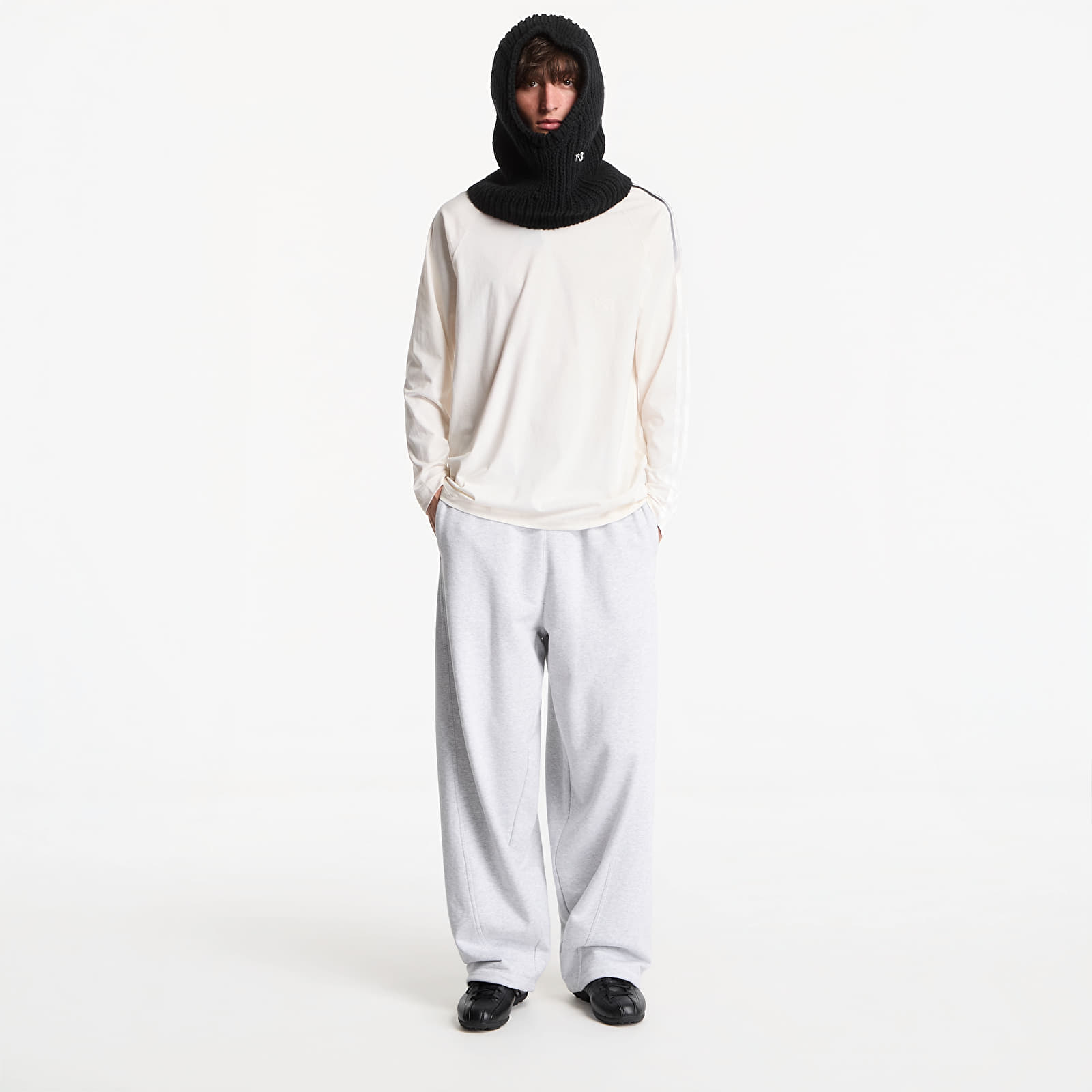 Trička Y-3 Oversized Gradient Stripes Long Sleeve T-Shirt UNISEX Chalk White