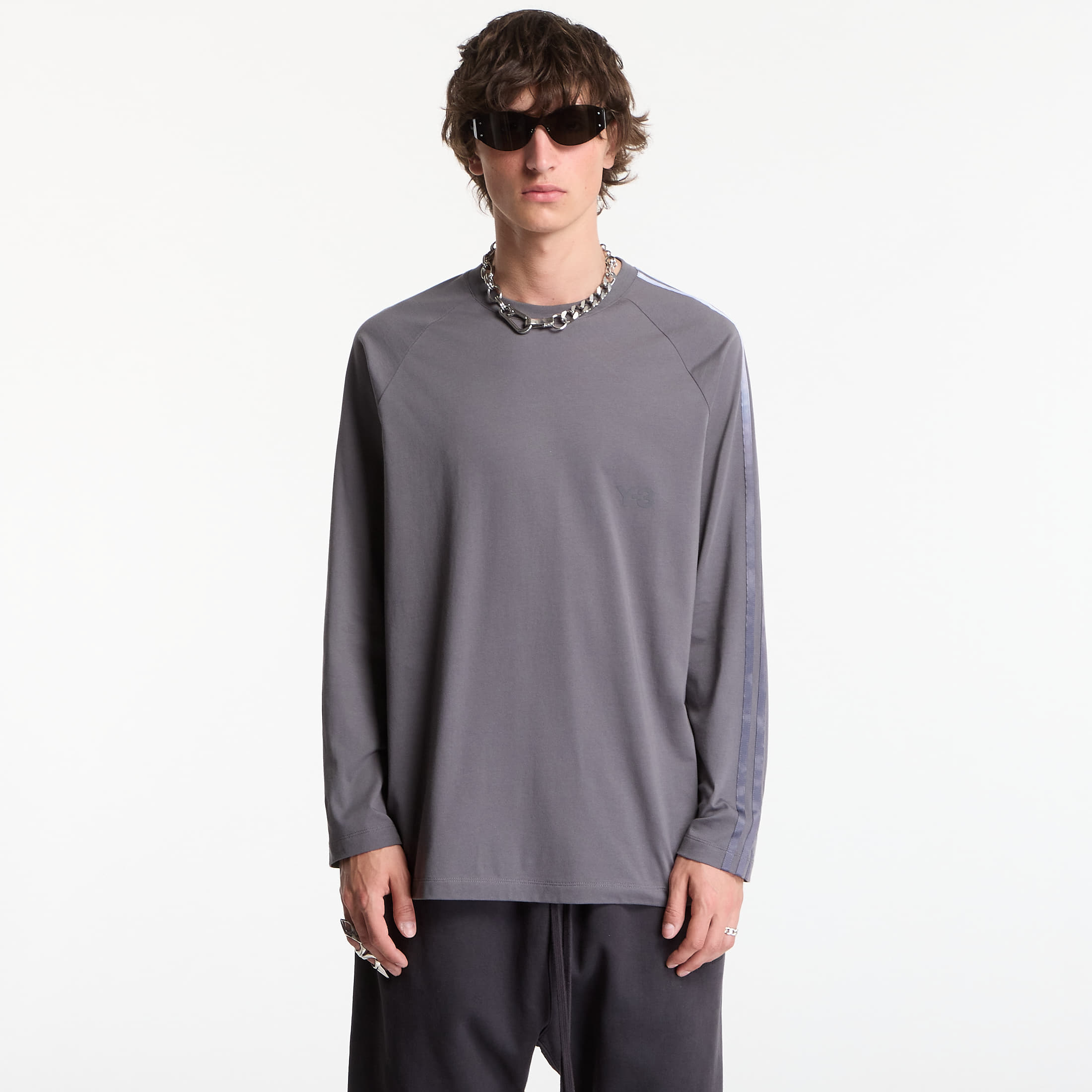 T-shirt Y-3 Oversized Gradient Stripes Long Sleeve T-Shirt UNISEX Grey Five XS