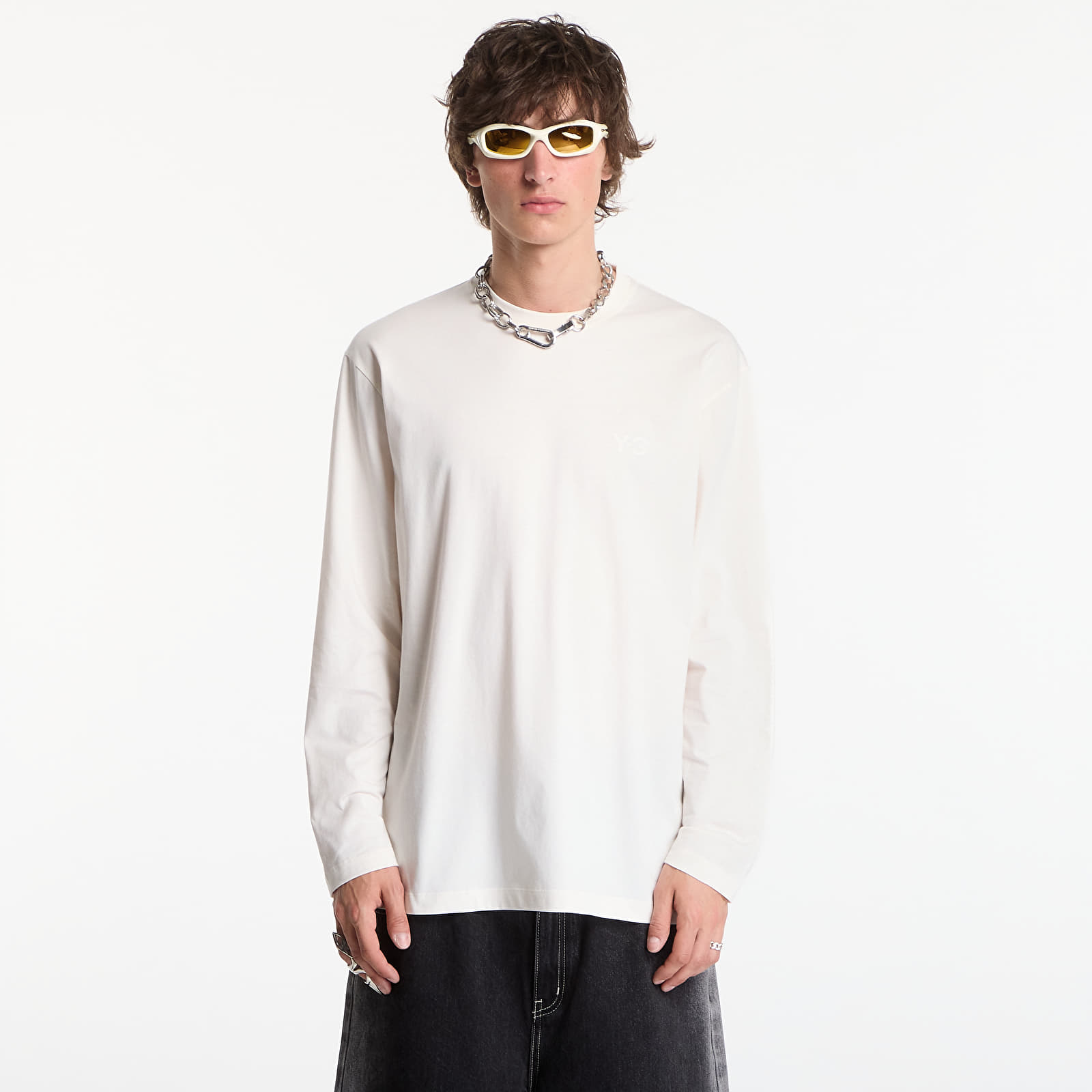 Magliette Y-3 Logo Long Sleeve Long-Sleeve Top UNISEX Chalk White
