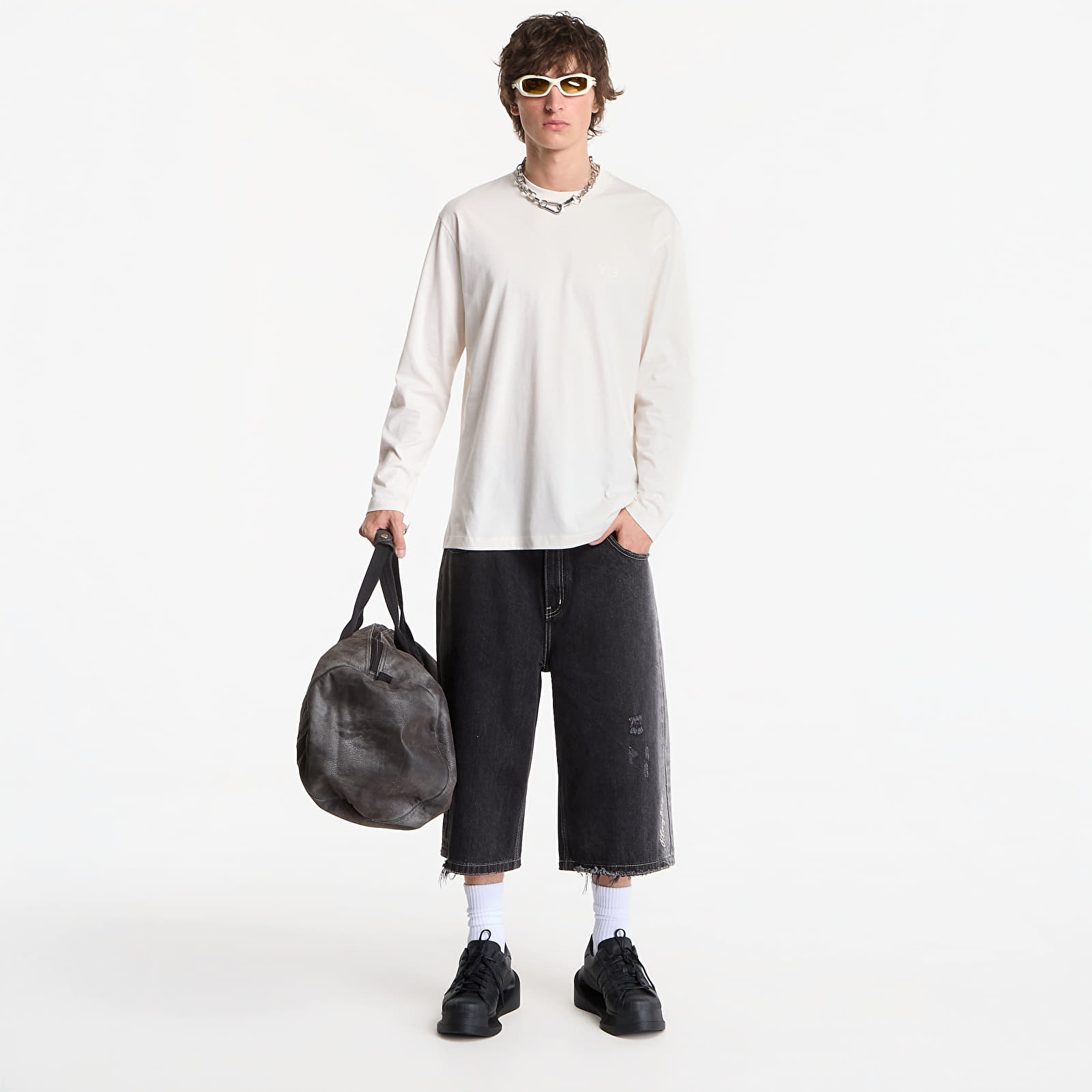 Magliette Y-3 Logo Long Sleeve Long-Sleeve Top UNISEX Chalk White