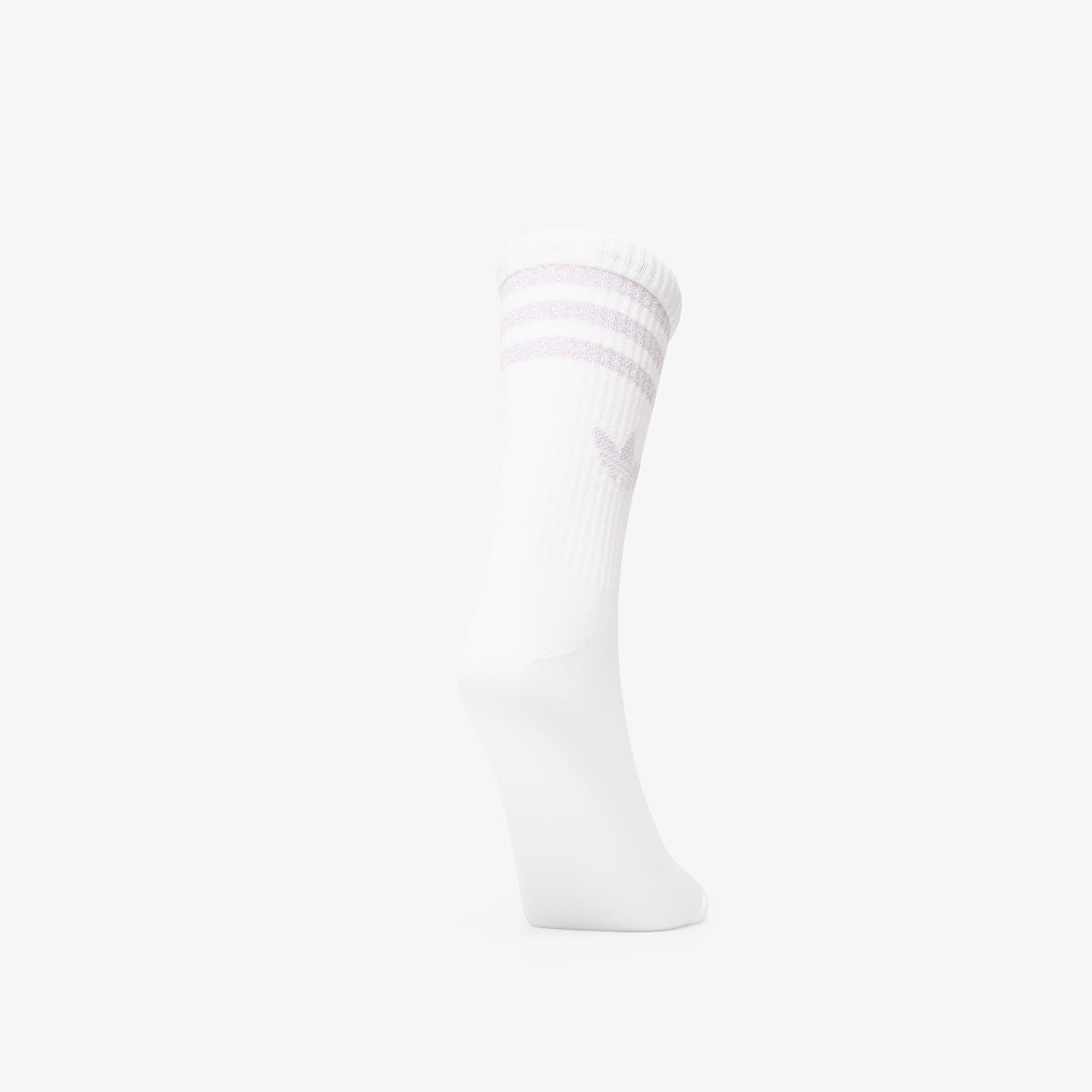 Férfi zoknik adidas 3 Stripes Glitter Crew Socks 3-Pack White/ Ice Lavender