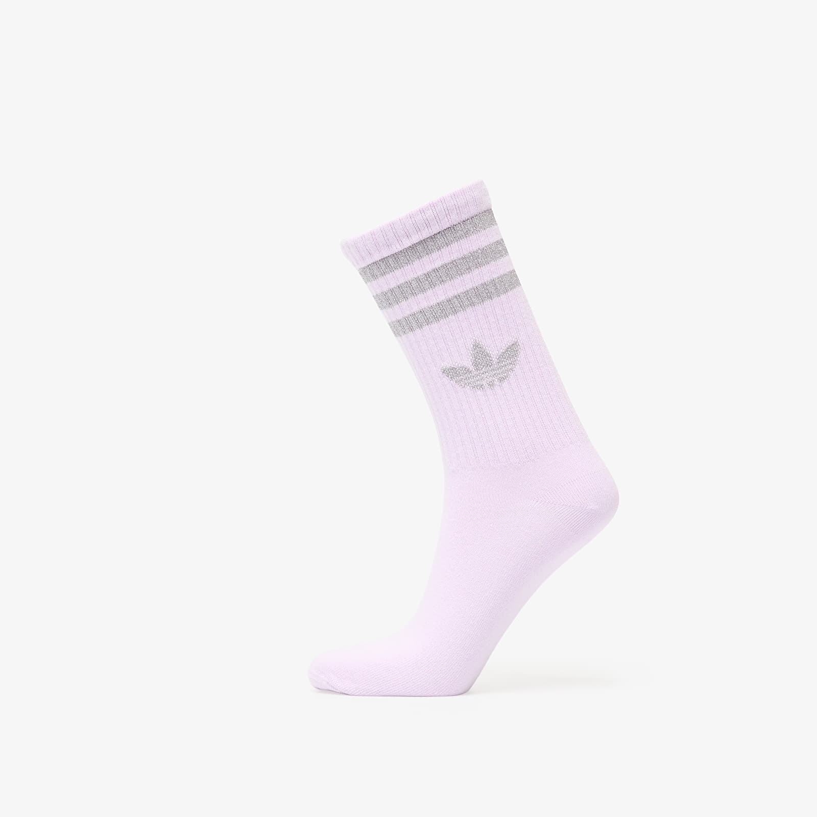 Férfi zoknik adidas 3 Stripes Glitter Crew Socks 3-Pack White/ Ice Lavender