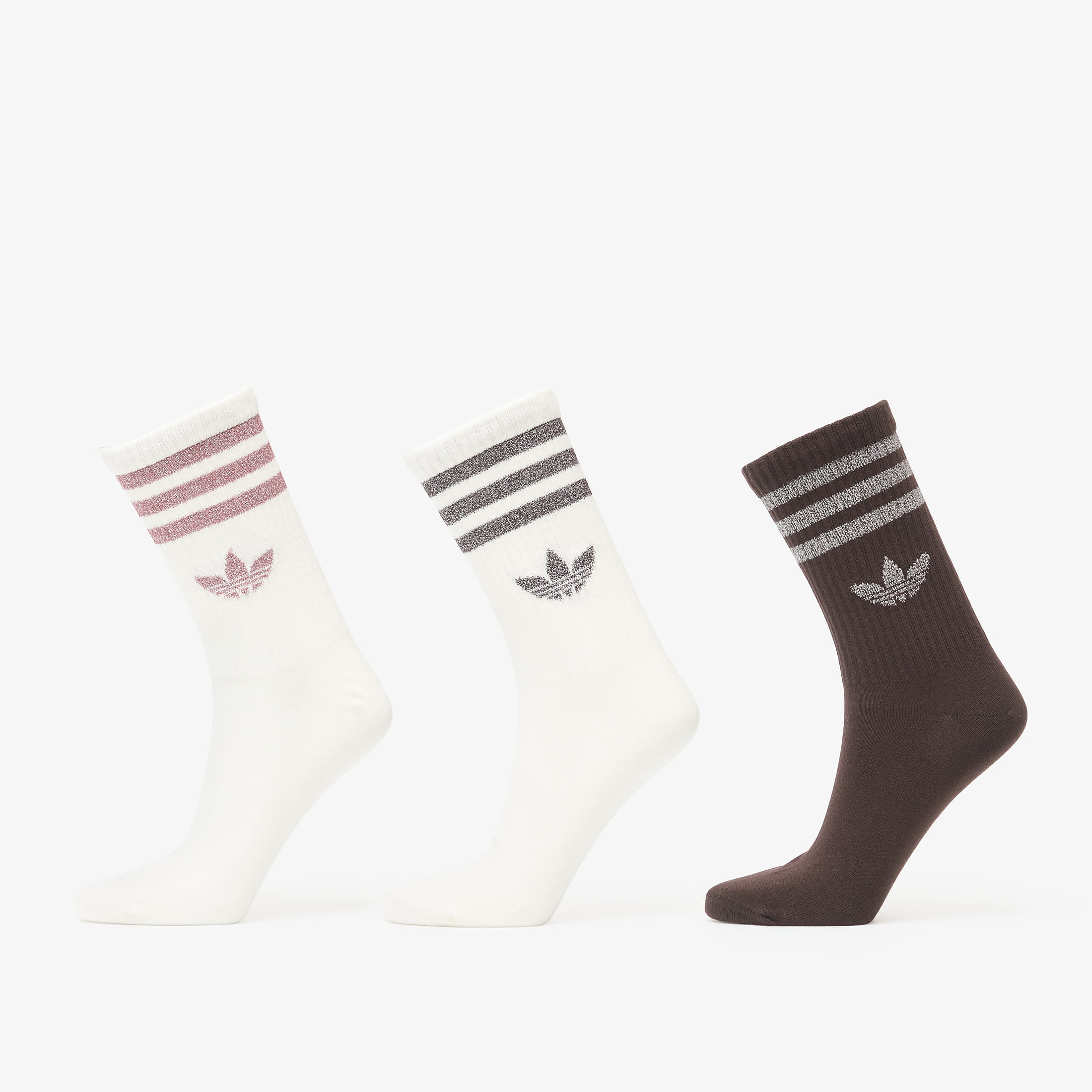 Calzini adida 3 tripe Glitter Crew ock 3-Pack Off White/ Aurora Coffee