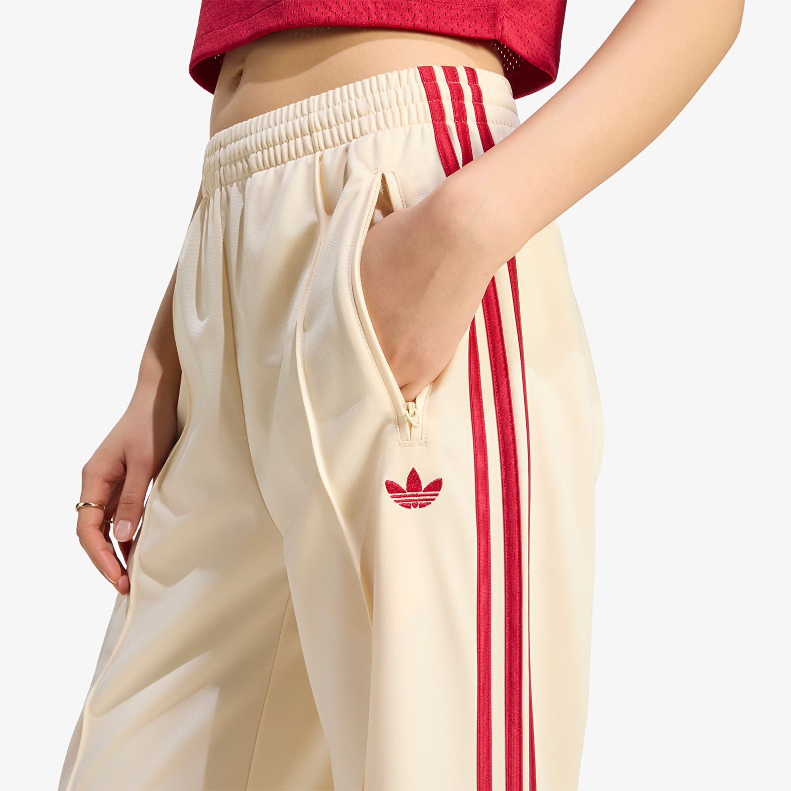 Jogger Pants adidas Firebird Loose Tracksuit Pants Warm Vanilla/ Team Victory Red