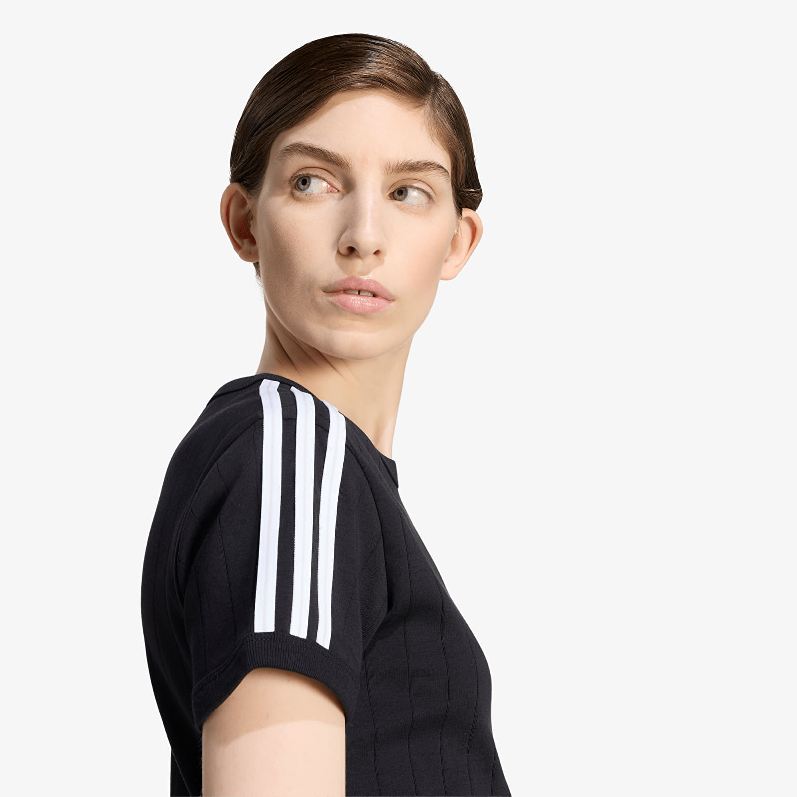 Camisetas adidas Pinstripe Short Sleeve Slim Tee Black/ White/ Grey Two