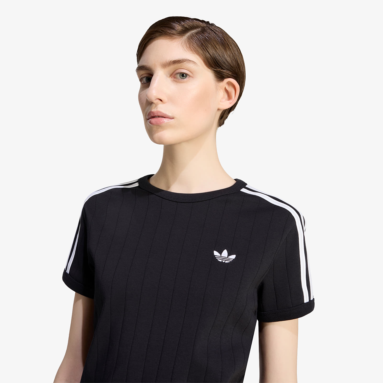 Camisetas adidas Pinstripe Short Sleeve Slim Tee Black/ White/ Grey Two