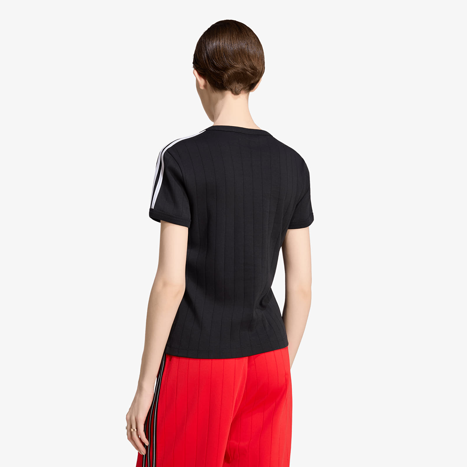 Camisetas adidas Pinstripe Short Sleeve Slim Tee Black/ White/ Grey Two