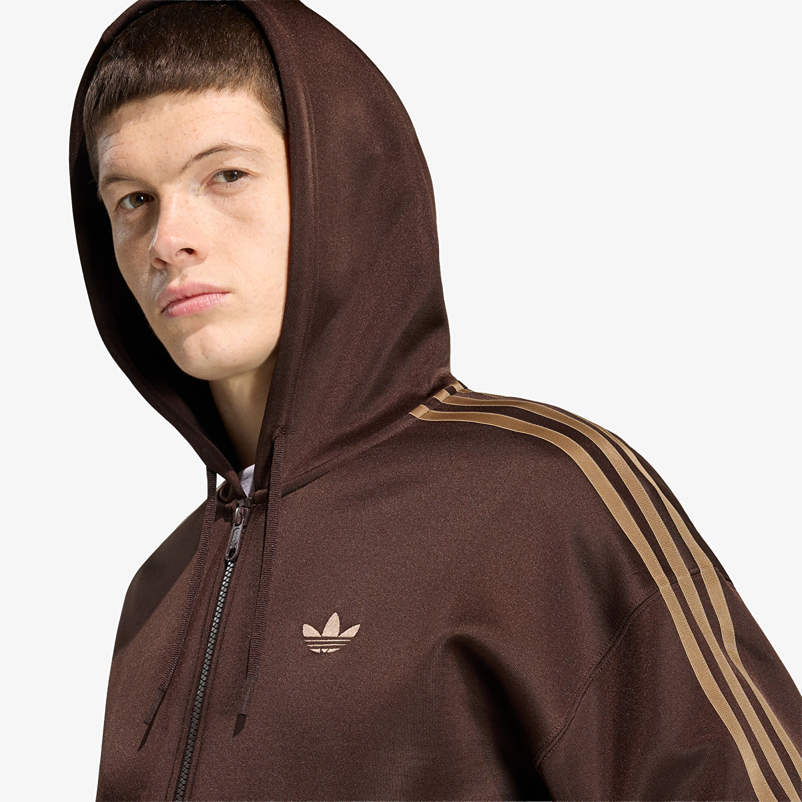 Sweats à capuche homme adidas Adicolor Spacer Oversized Hoodie Aurora Coffee