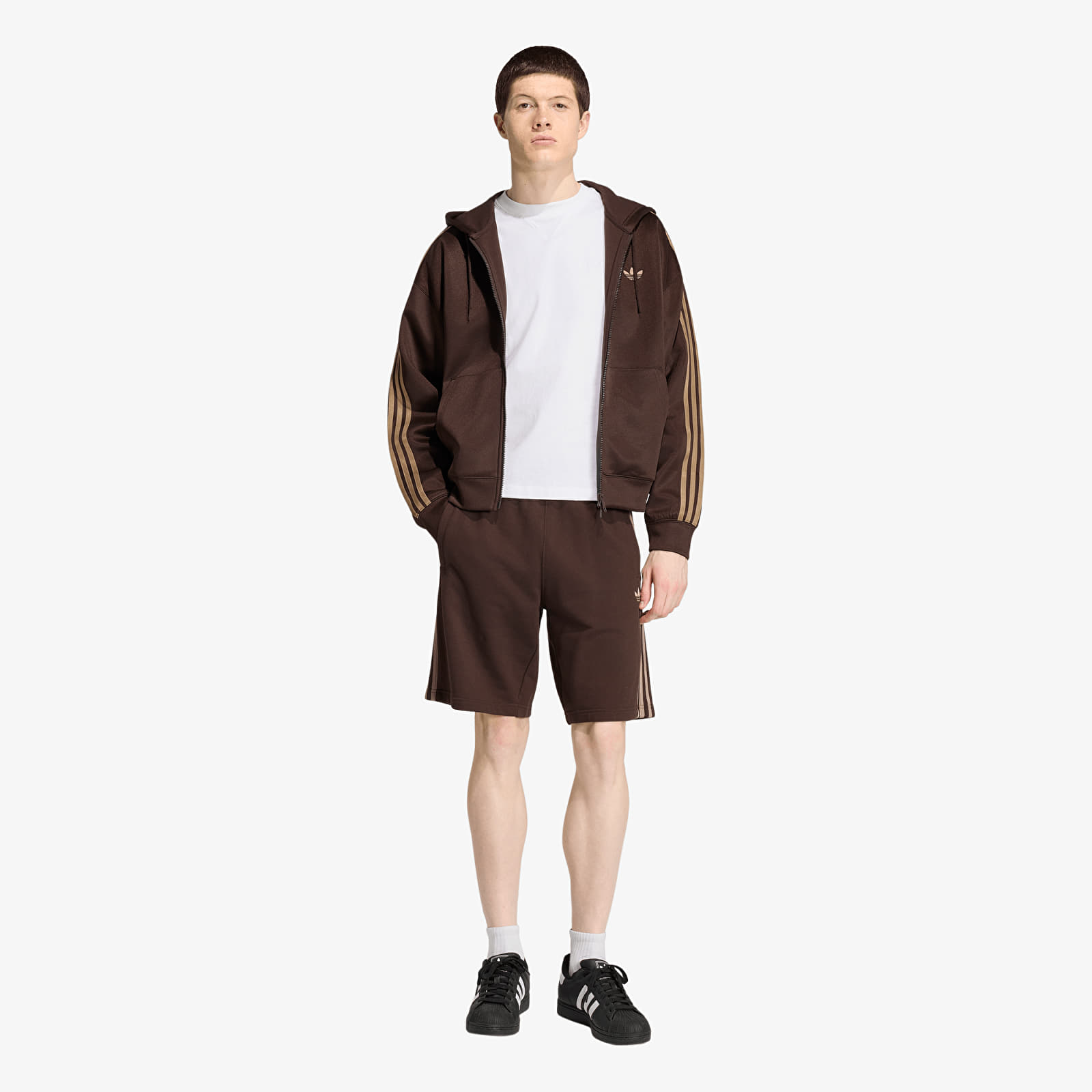 Sweats à capuche homme adidas Adicolor Spacer Oversized Hoodie Aurora Coffee