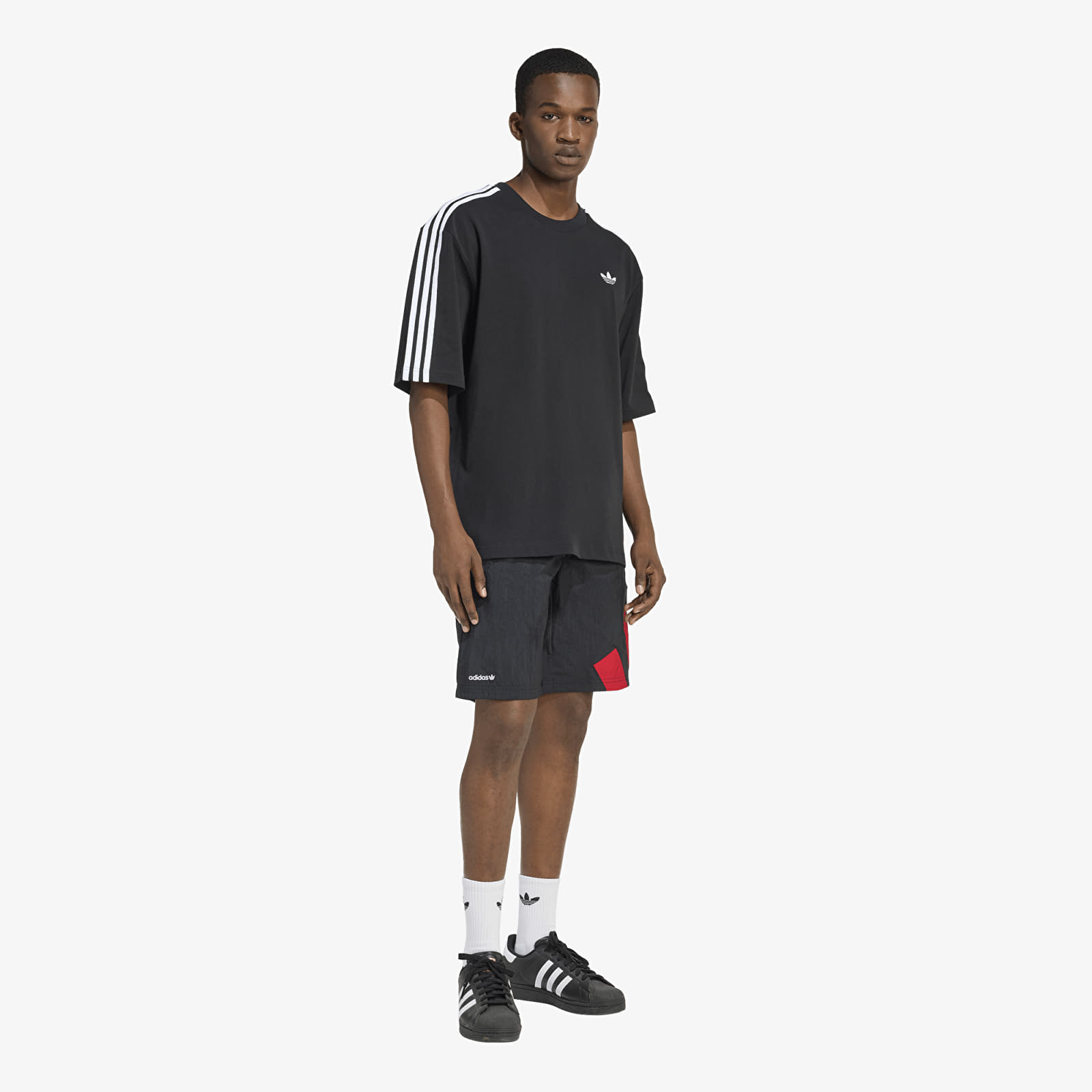 Ανδρικά μπλουζάκια adidas Adicolor 3-Stripes Oversized T-Shirt Black