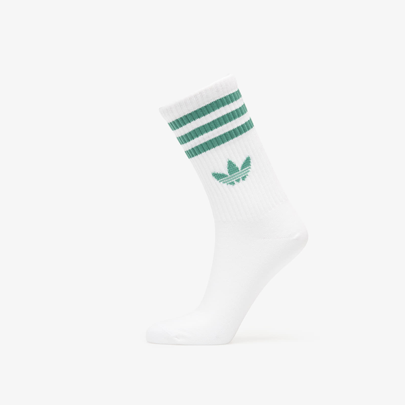 Κάλτσες adidas 3 Stripes Crew Socks 3 Pairs White/ Rich Green/ Collegiate Green