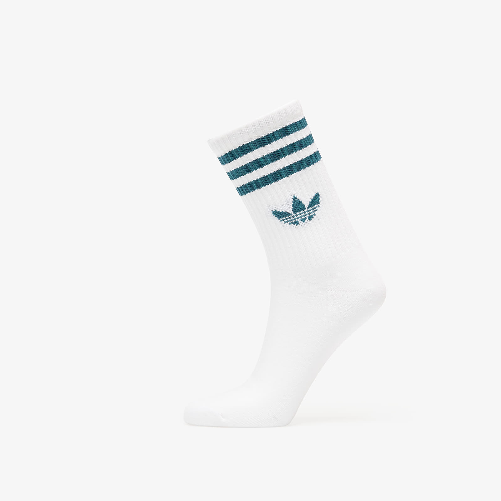 Κάλτσες adidas 3 Stripes Crew Socks 3 Pairs White/ Rich Green/ Collegiate Green