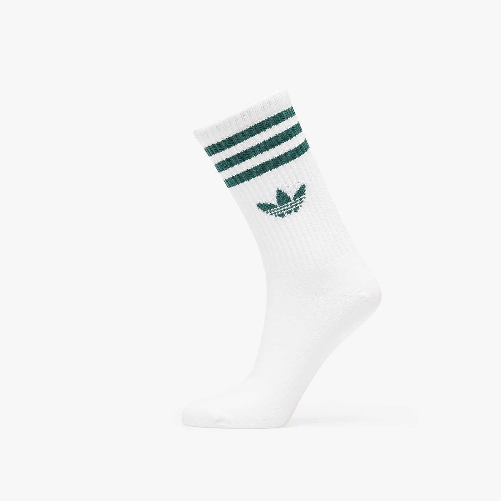 Κάλτσες adidas 3 Stripes Crew Socks 3 Pairs White/ Rich Green/ Collegiate Green