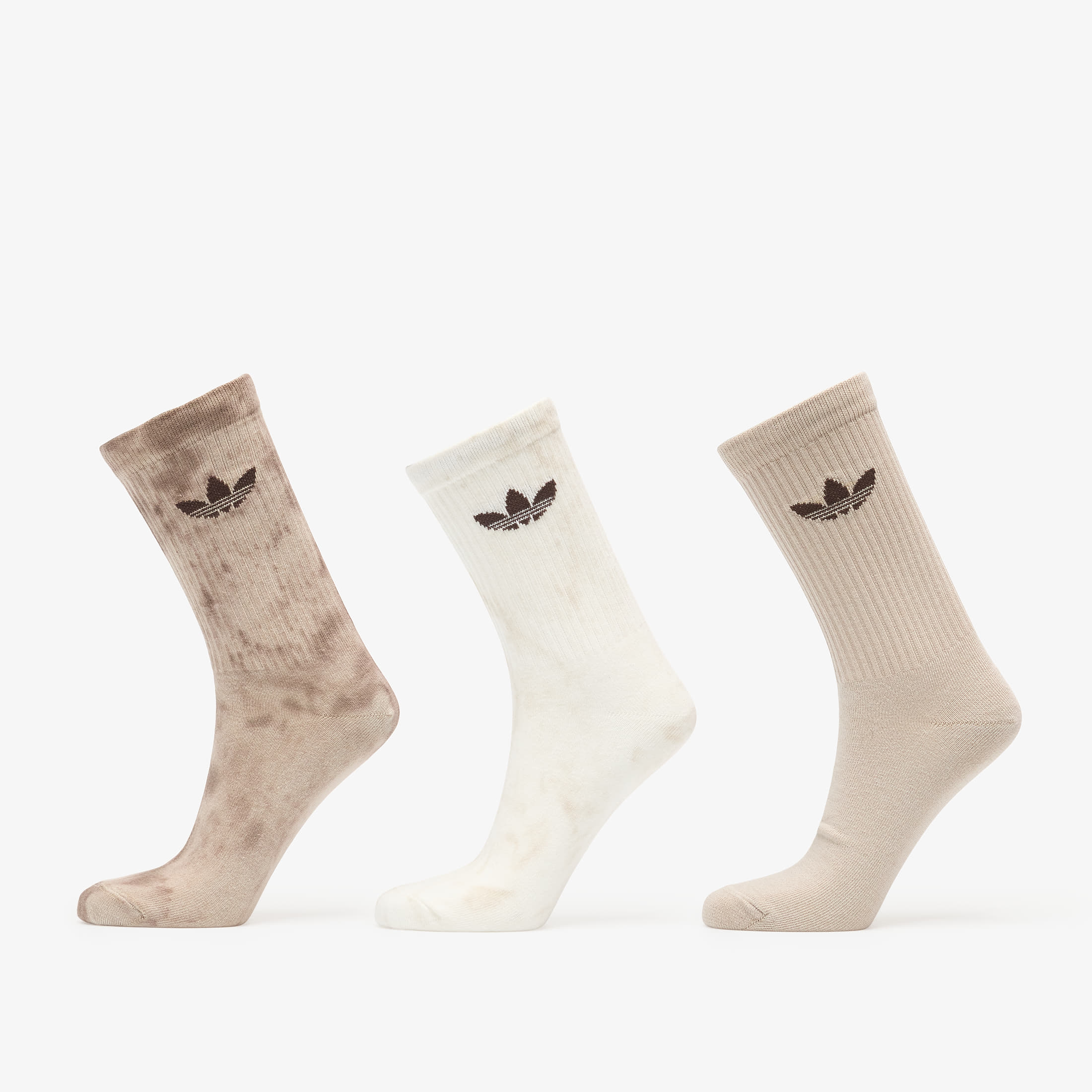 Чорапи adidas Tie Dye Crew Socks 3 Pairs Off White/ Wonder Beige/ Dark Brown S