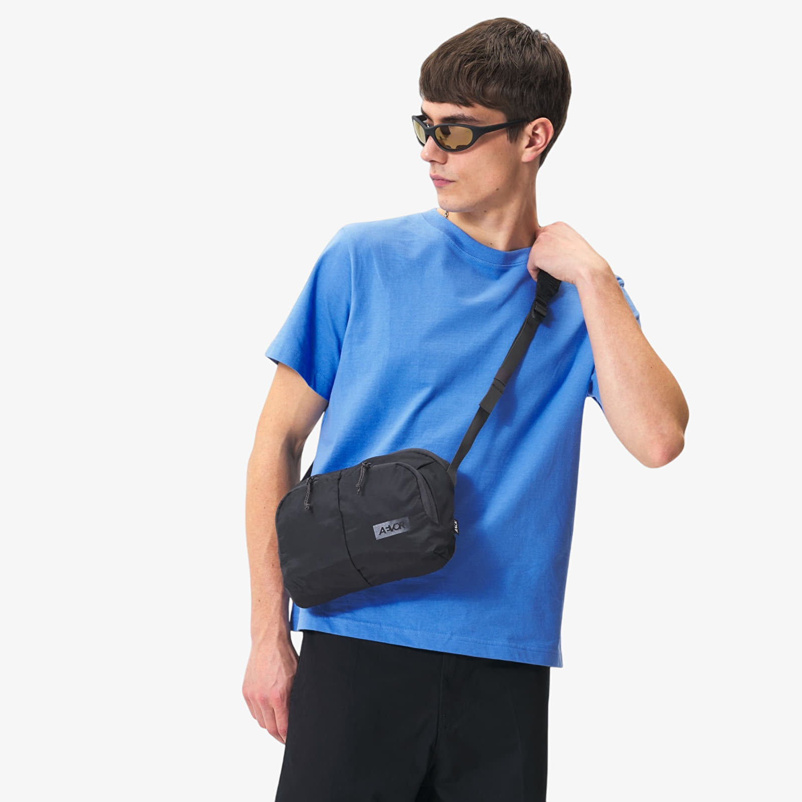 Men's Shoulder Bags AEVOR Sacoche Bag Ripstop Charcoal Black