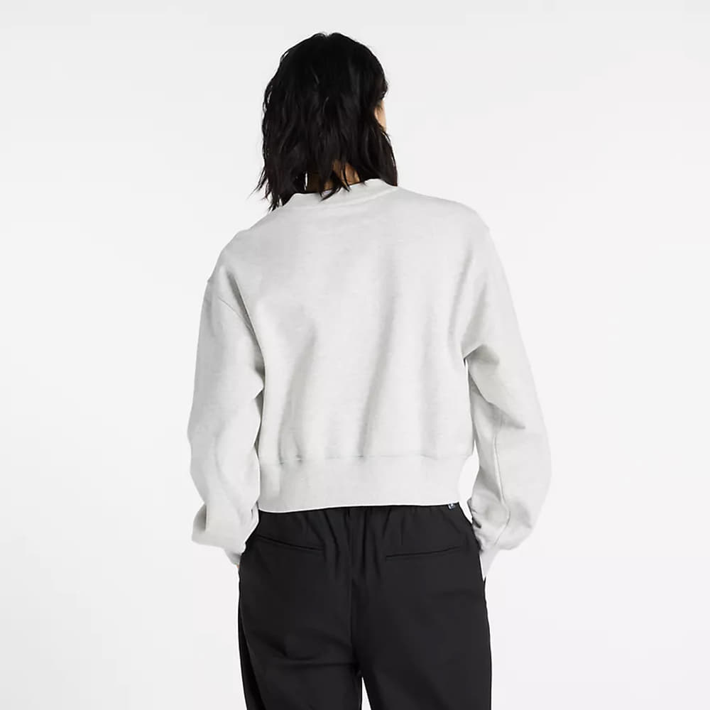 Women's hoodies New Balance Athletics Premium Logo Relaxed Crop Crew Ash Heather