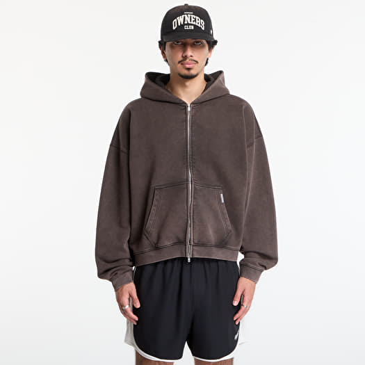Sweatshirt Represent Initial Boxy Zip Through Hoodie UNISEX Coffee