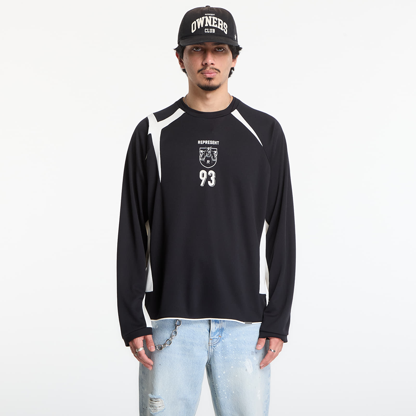Koszulki REPRESENT Star Football Long Sleeved UNISEX Jet Black