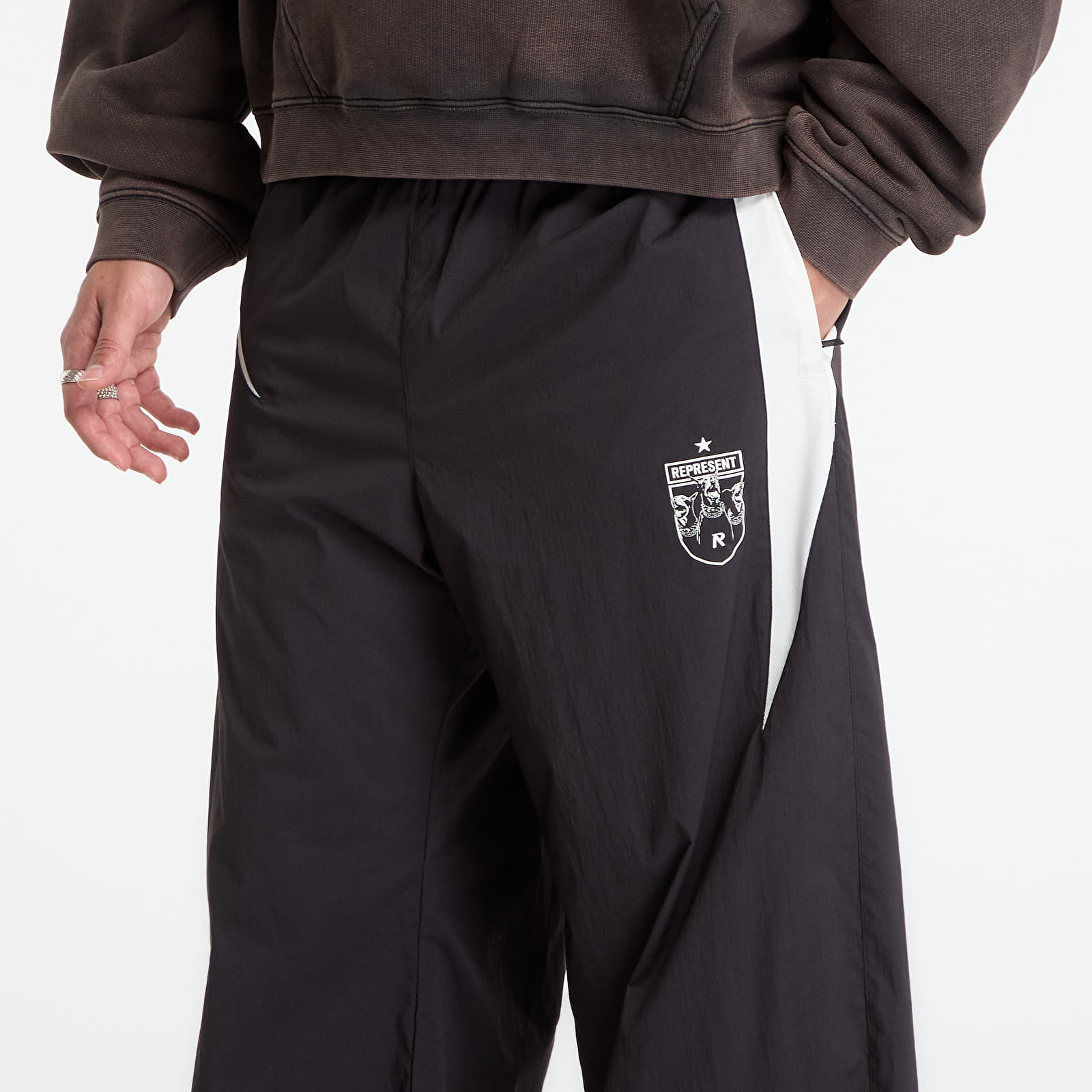 Pantalon survêtement REPRESENT Woven Track Star Pant Jet Black