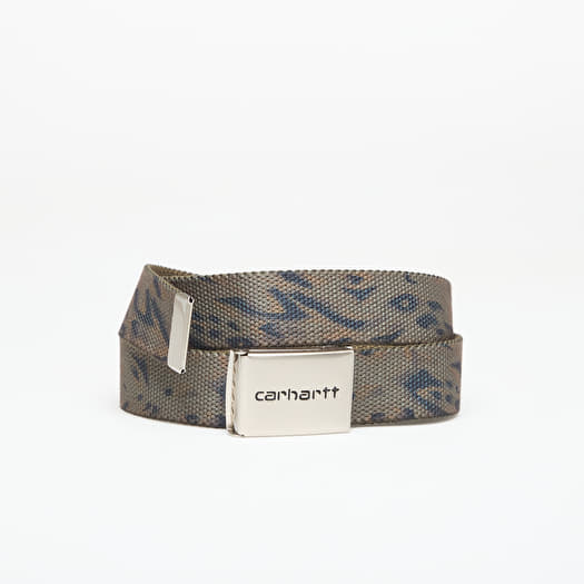Carhartt WIP Clip Belt Chrome Duck Feather Print, Cypress