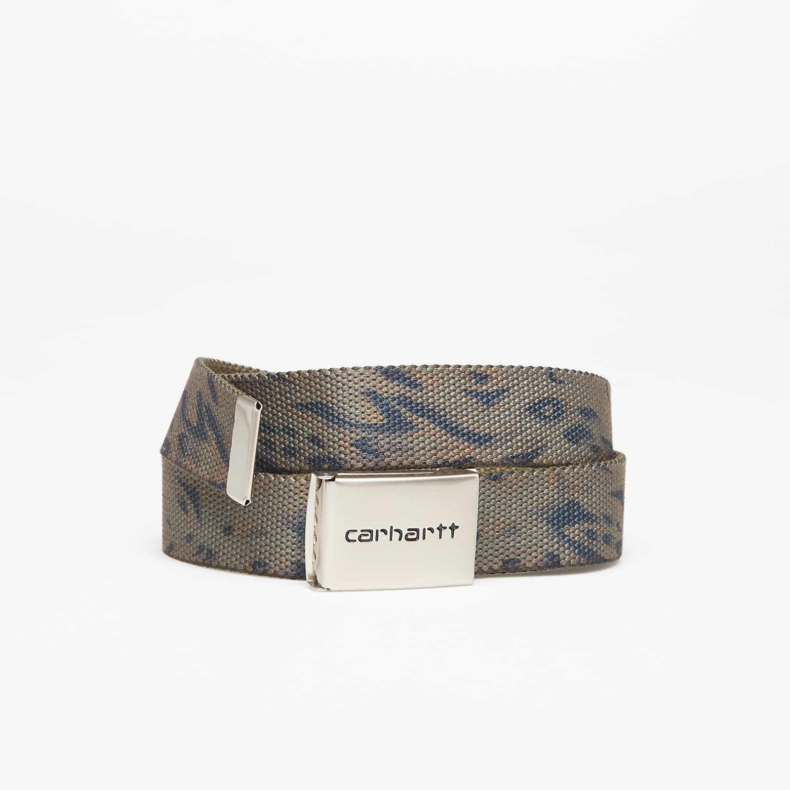 Ceintures Carhartt WIP Clip Belt Chrome Duck Feather Print, Cypress